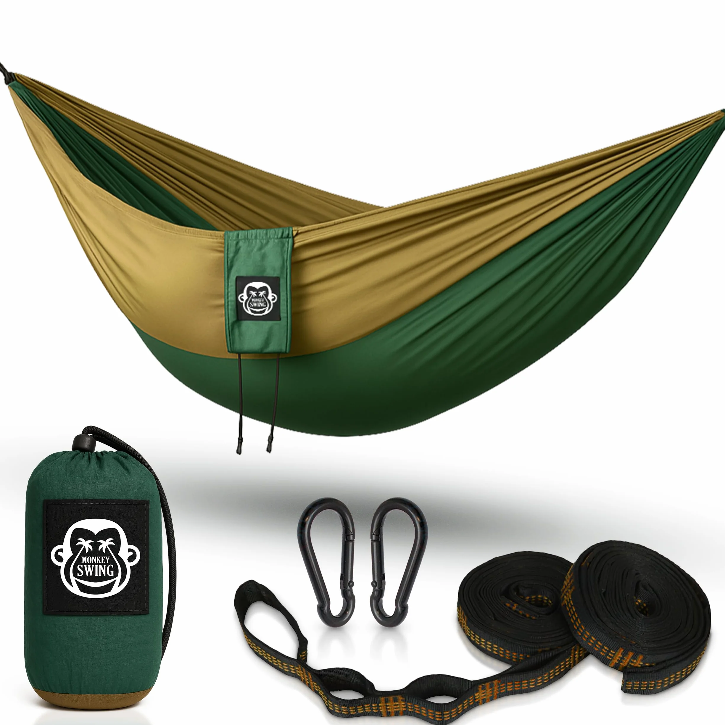 Hamak 275 x 140 cm z zestawem do zawieszenia na kemping ogród plaża
