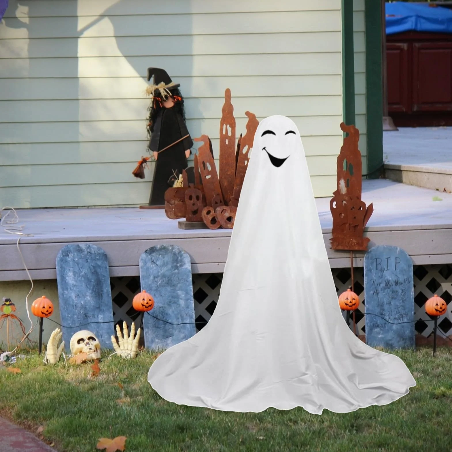 Dekoracja Halloween 165 cm Duch Ozdoba Świąteczna Zewnętrzna