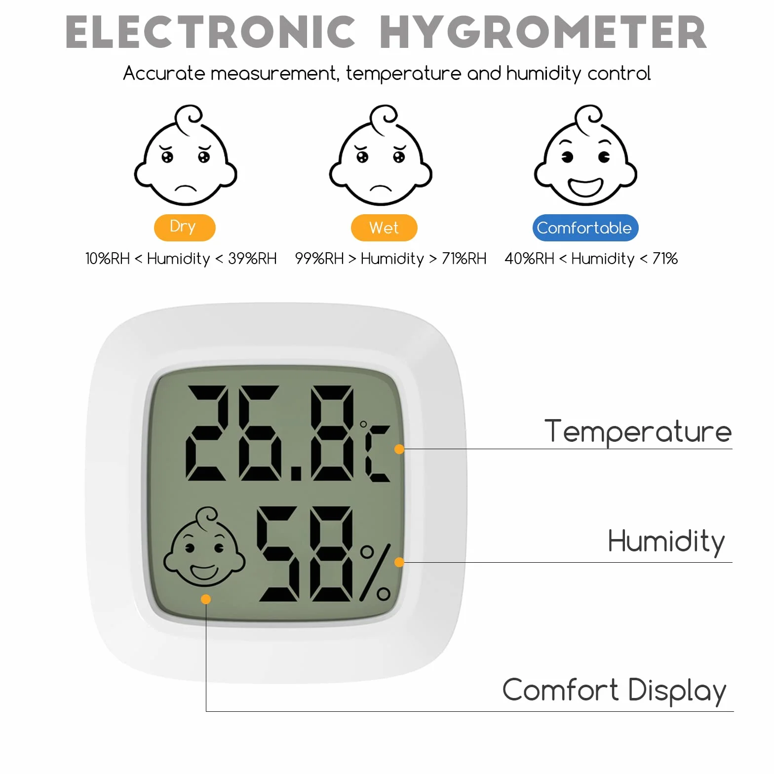 Cyfrowy termometr z higrometrem pokojowym LCD mini wewnętrzny miernik temperatury do szklarni