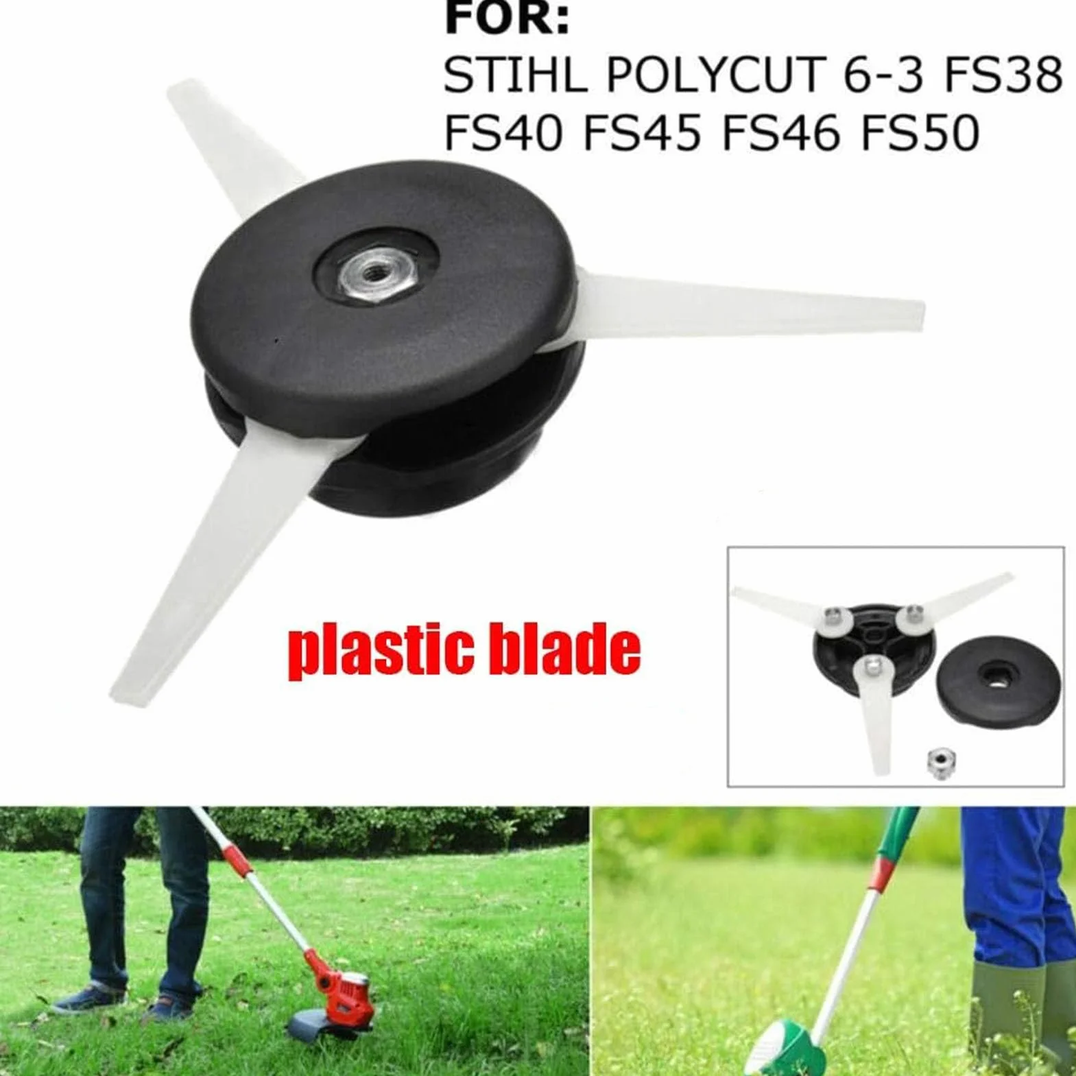 Chuancheng Głowica podkaszarki do podkaszarki STIHL POLYCUT 6-3 FS38 FS40 (od 2008) FS45 FS46 FS50 odporna na zużycie