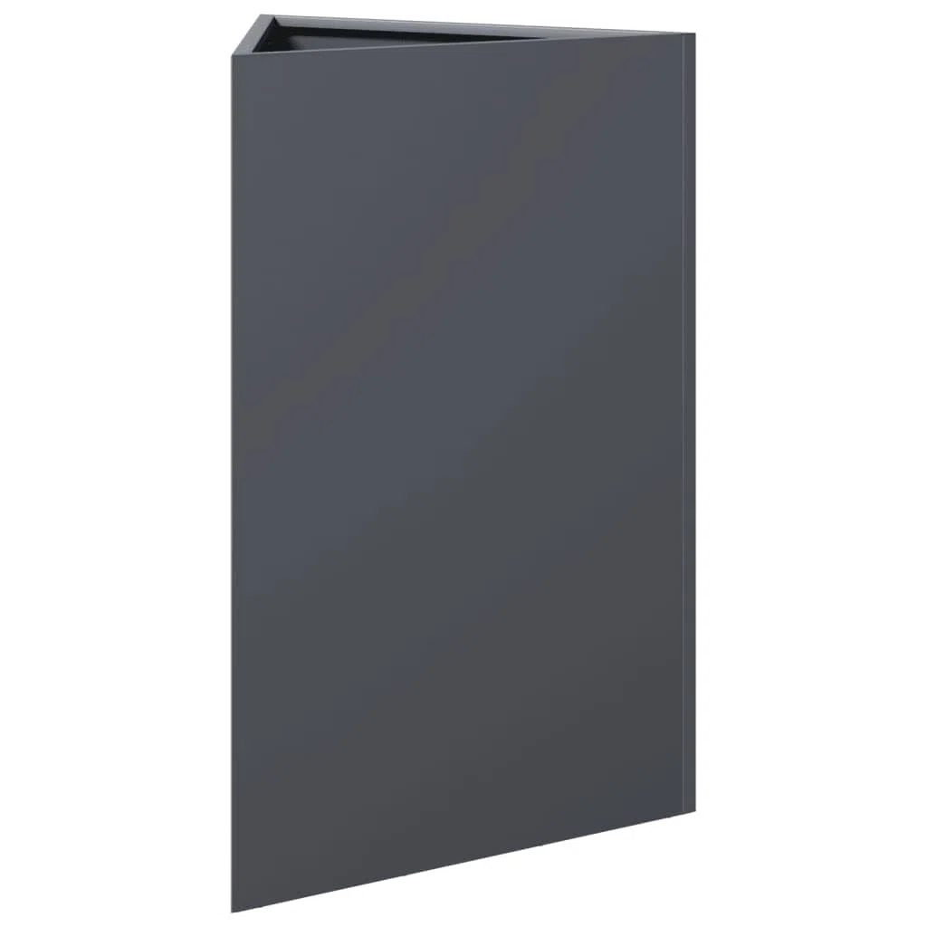 Donice ogrodowe 2 sztuki stalowe antracytowe trójkątne 50x43x75 cm na taras balkon patio do kwiatów warzyw ziół odporna na rdzę