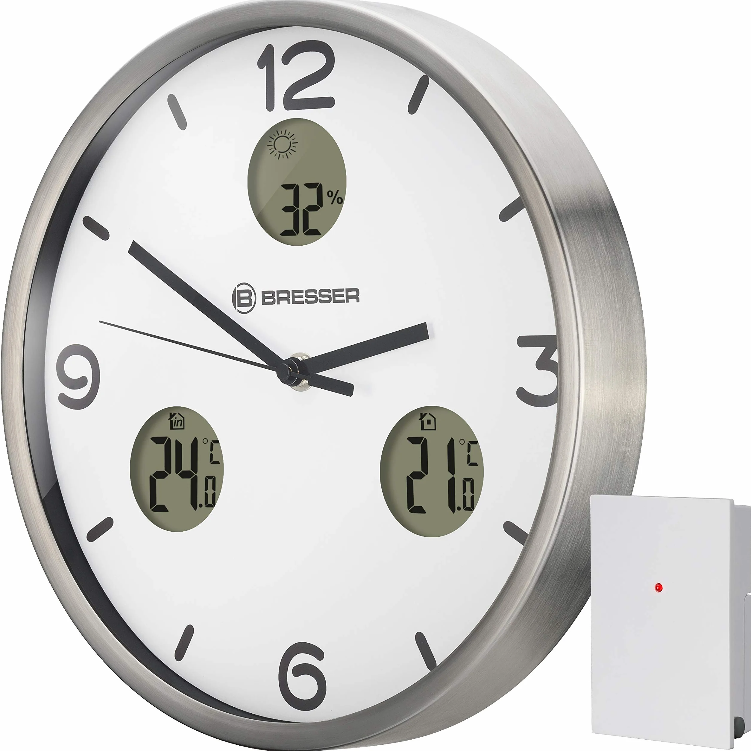 Bresser MyTime io NX radiowy zegar ścienny z termometrem i higrometrem – średnica 30 cm