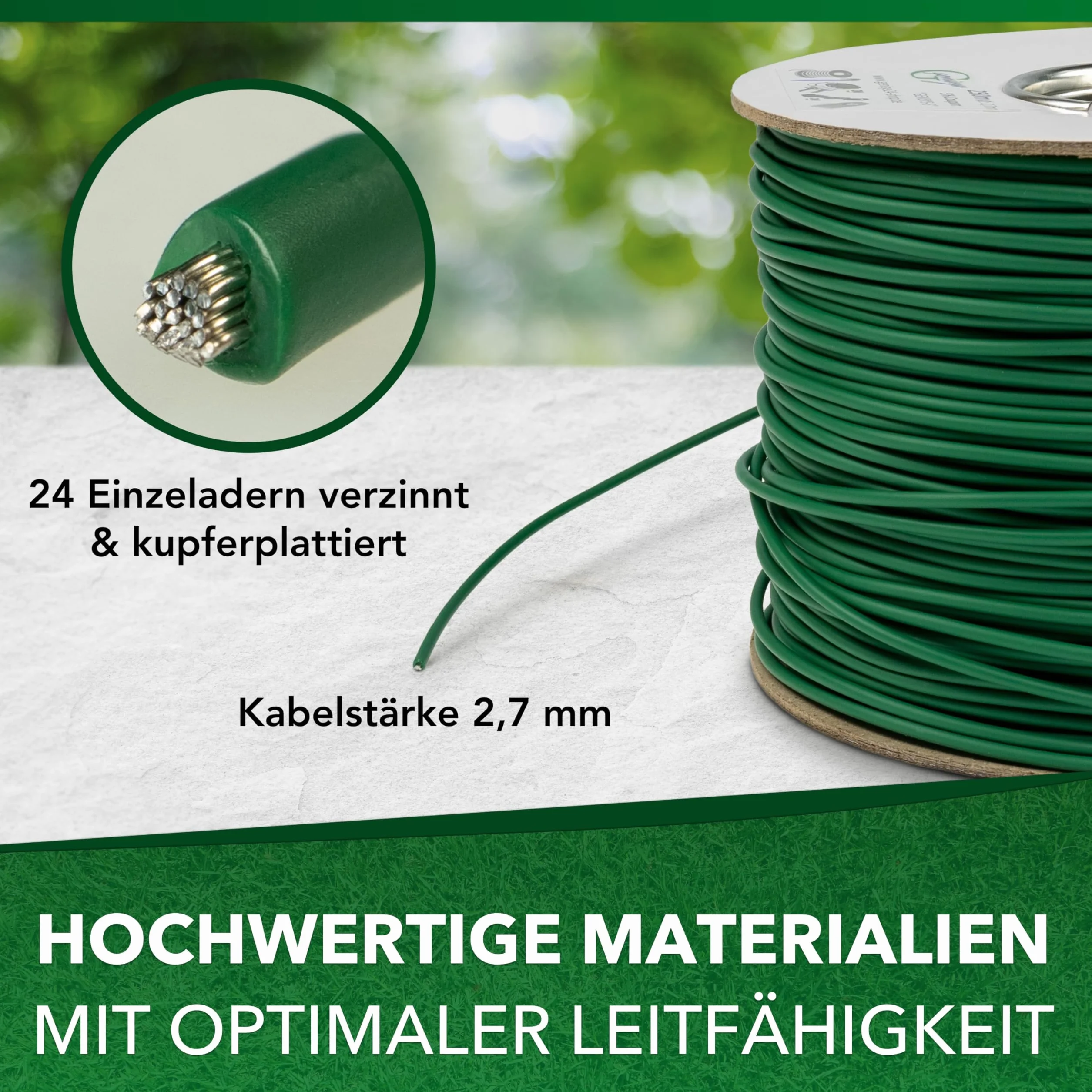 Genisys Kabel kompatybilny z LANDROID Worx kabel ograniczający do robota kosiarki - HQ - w rolce kablowej - Ø2,7 mm, długość: 50 m