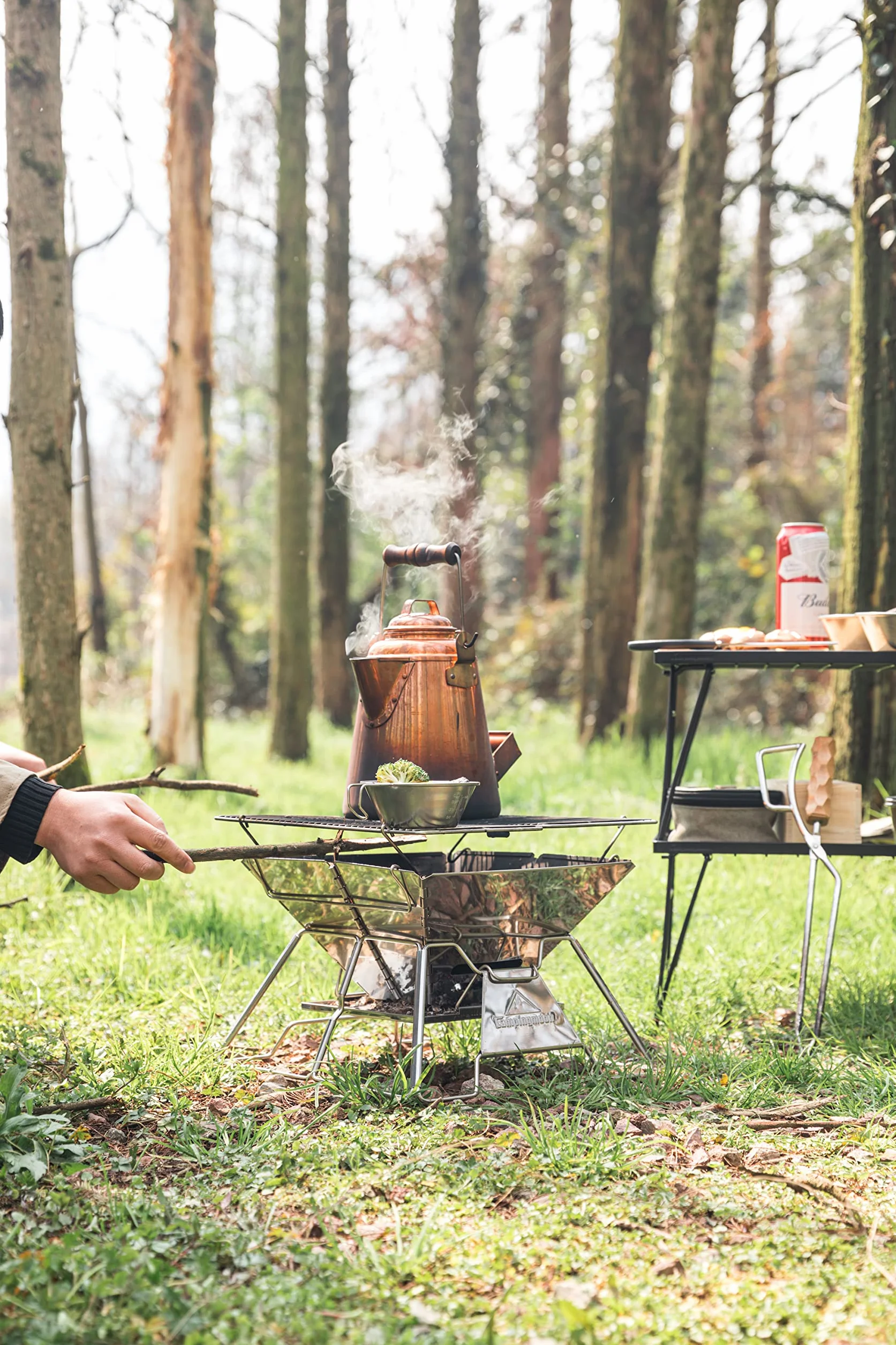 Campingmoon MT-2 Przenośny składany grill ze stali nierdzewnej z torbą
