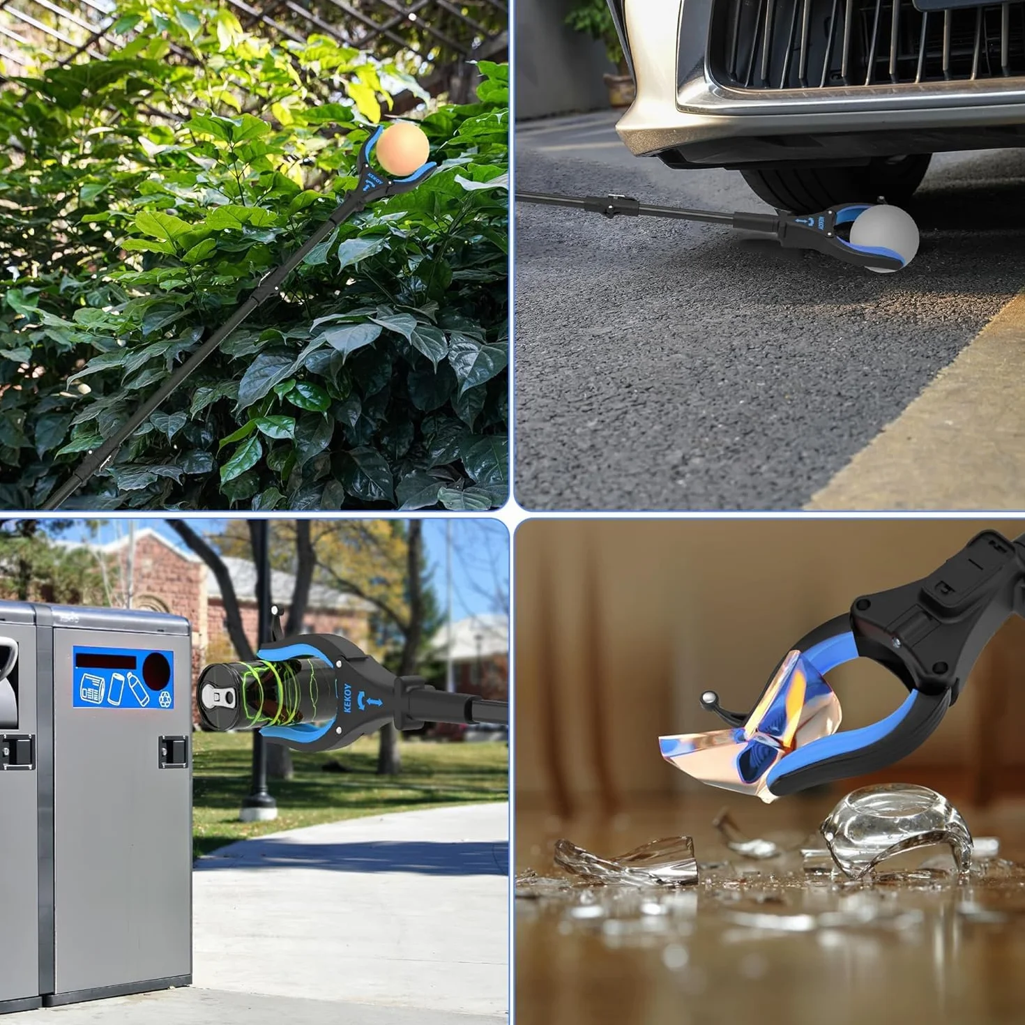 Szczypce chwytające dla seniorów, 95 cm – uchwyt z magnesem, aluminiowy chwytak do Rubbish, obrotowa głowica, antypoślizgowy uchwyt, idealne do gospodarstwa domowego, ogrodu, zbierania śmieci