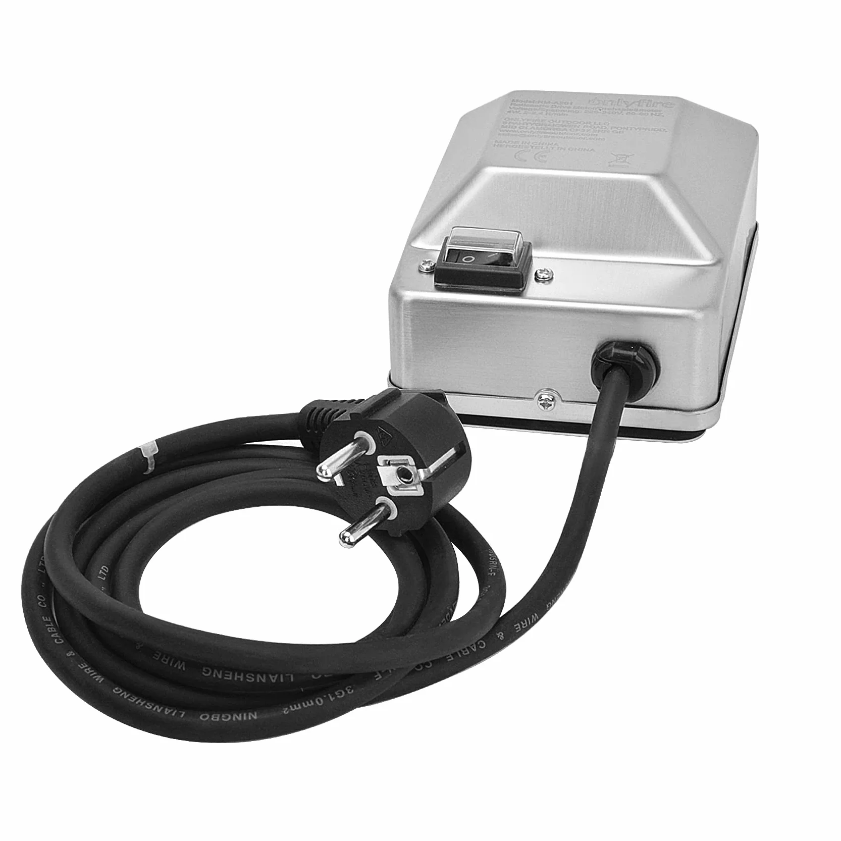Onlyfire Silnik grilla ze stali nierdzewnej do rożna grillowego, rożna do grilla, 2U/M(obroty na minutę)-50/60Hz-4 Watt