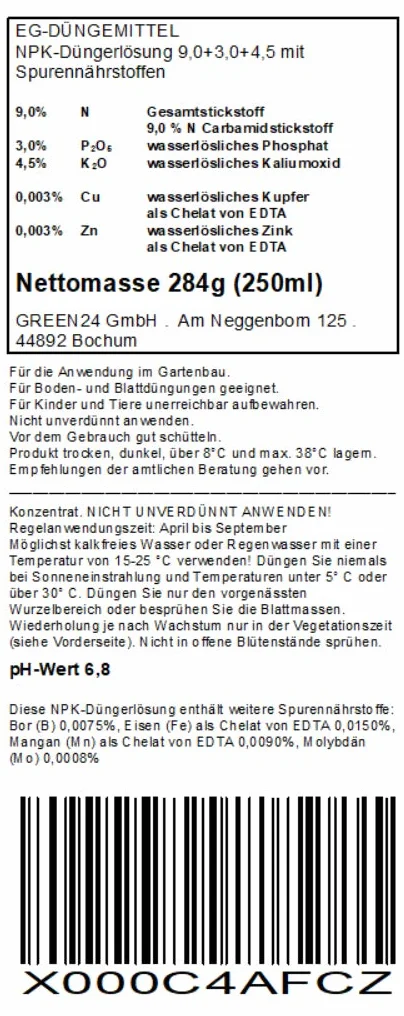 Bambusowy nawóz płynny HighTech NPK Do bambusa i trawy, korzeni / liściastych - profesjonalna żywność Dla roślin