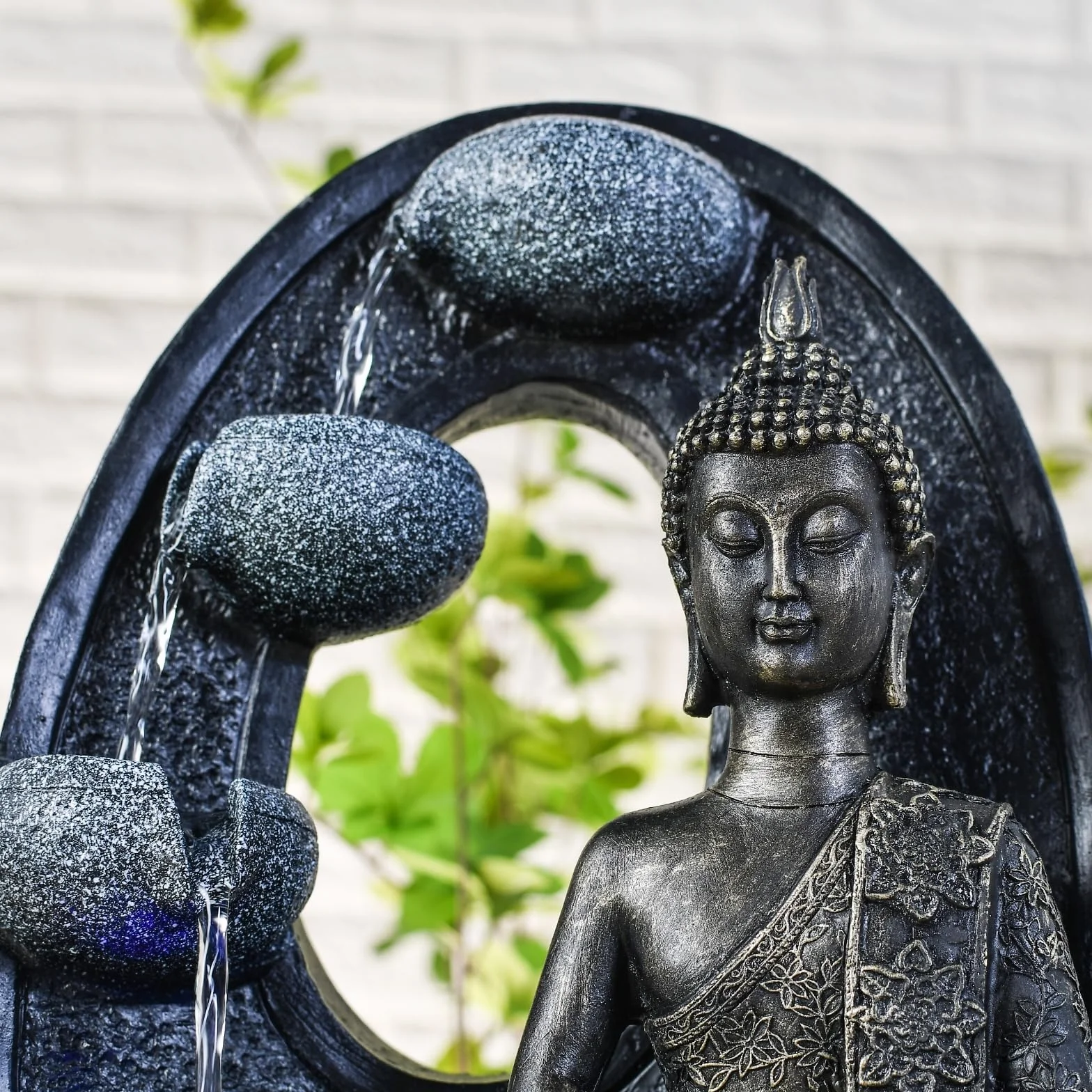 Zen'Light Harmonie fontanna z żywicy poliestrowej, czarna, 26 x 16 x 40 cm