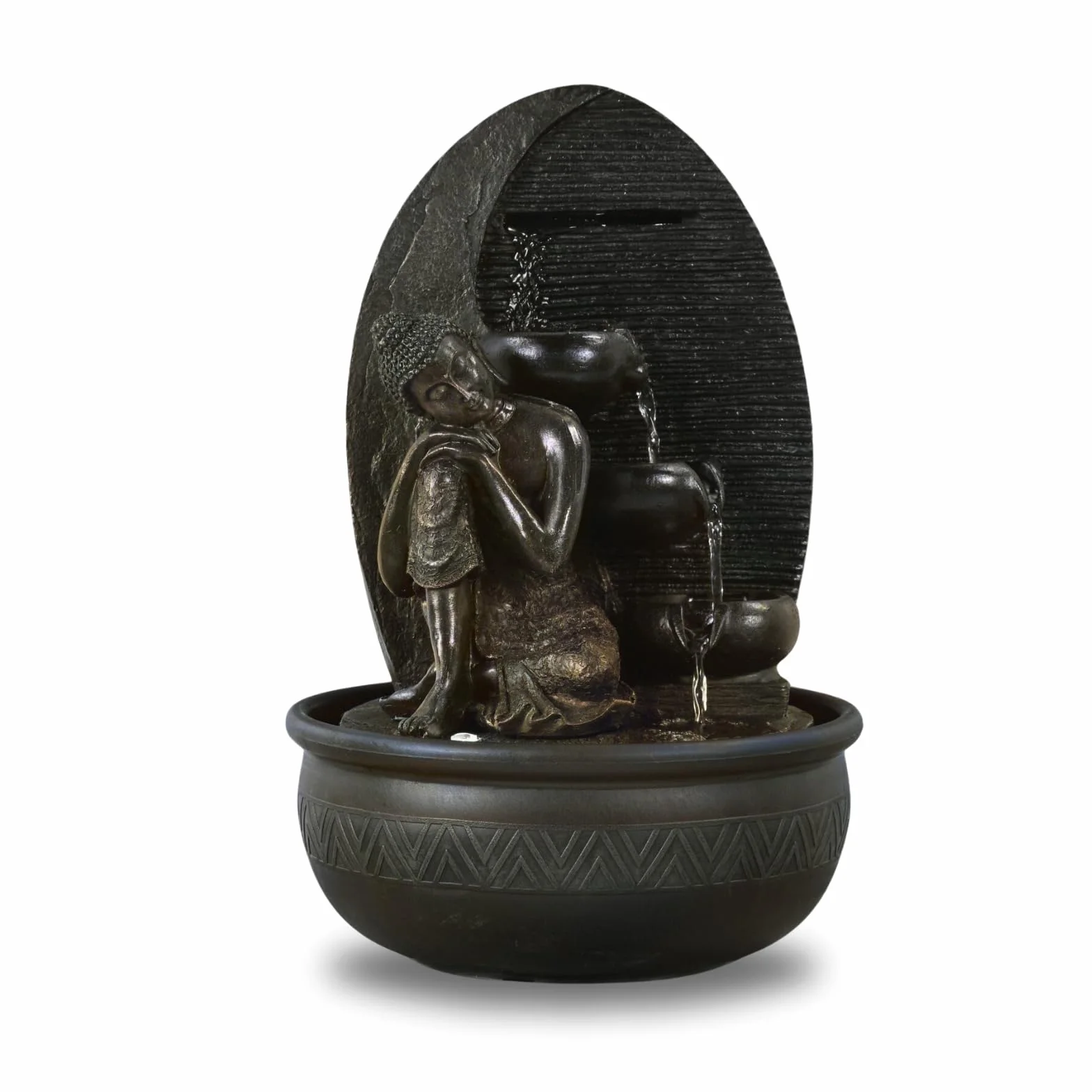 Zen'Light Bouddha Grace Fontanna, Żywica, Brązowy, 26 x 26 x 40 cm