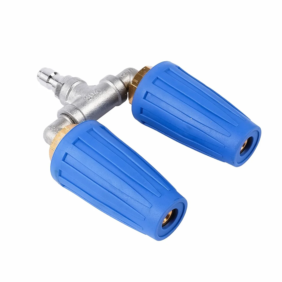 Obrotowa podwójna dysza turbo do myjki wysokociśnieniowej, maks. moc 4000 PSI Obrotowa dysza turbo z końcówkami do myjki ciśnieniowej 1/4" Quick Connect, niebieska