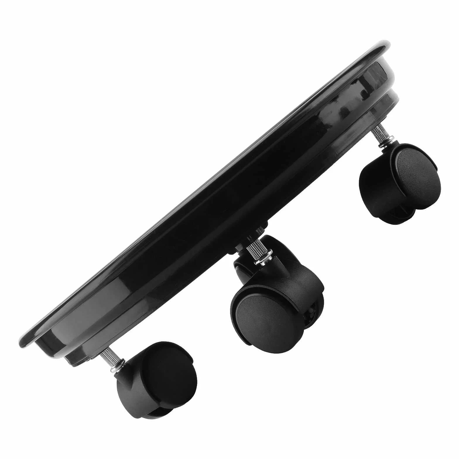 3 sztuki, 33 cm, zwijany stojak na ro?liny, podstawka na doniczki z rolkami, mobilny wózek na ro?liny, okr?g?y, do ro?lin wewn?trz i na zewn?trz, no?no?? 50 kg, czarny