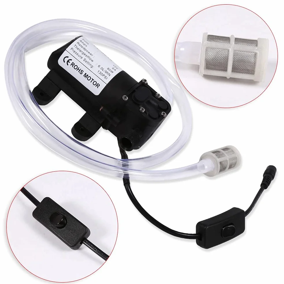 Przenośna myjka ciśnieniowa 12V 80W 130 PSI zestaw do mycia auta