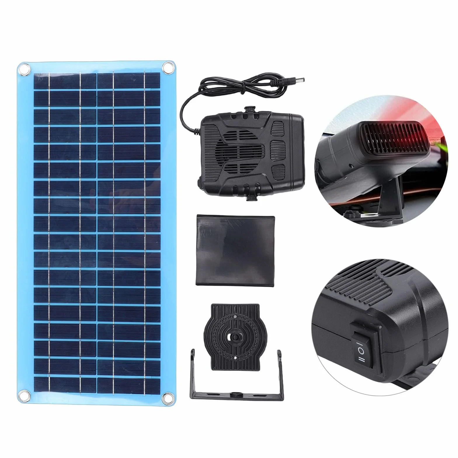 Focket Grzejniki solarne, przenośny grzejnik do kurnika 30 W z zabezpieczeniem przed przegrzaniem, zasilany energią słoneczną do szklarni, suszenia, ogrzewania, kuwety dla zwierząt