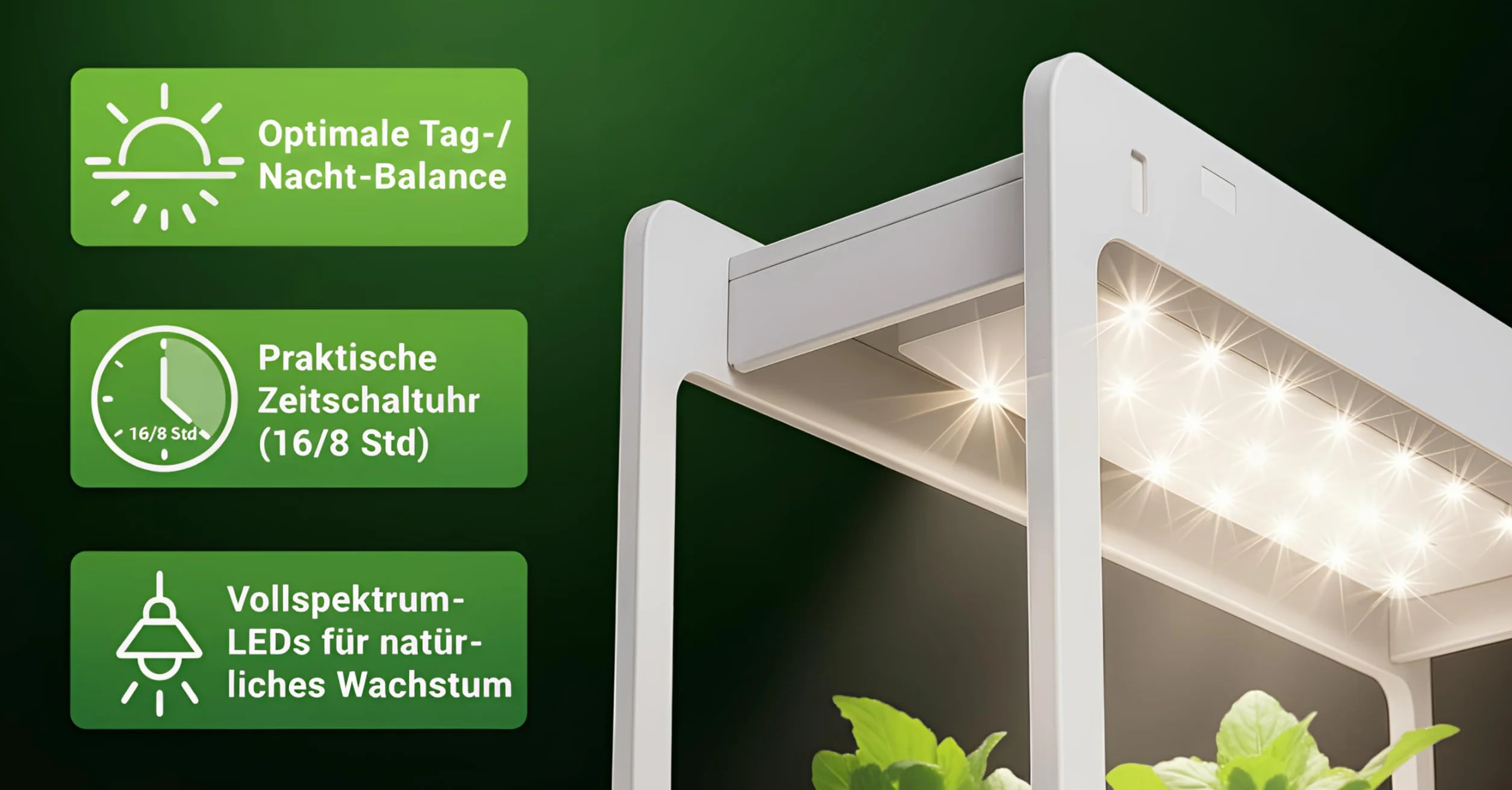 Romberg Homegarden mini szklarnia pokojowa z oświetleniem LED biała 50,5 x 21 x 40 cm