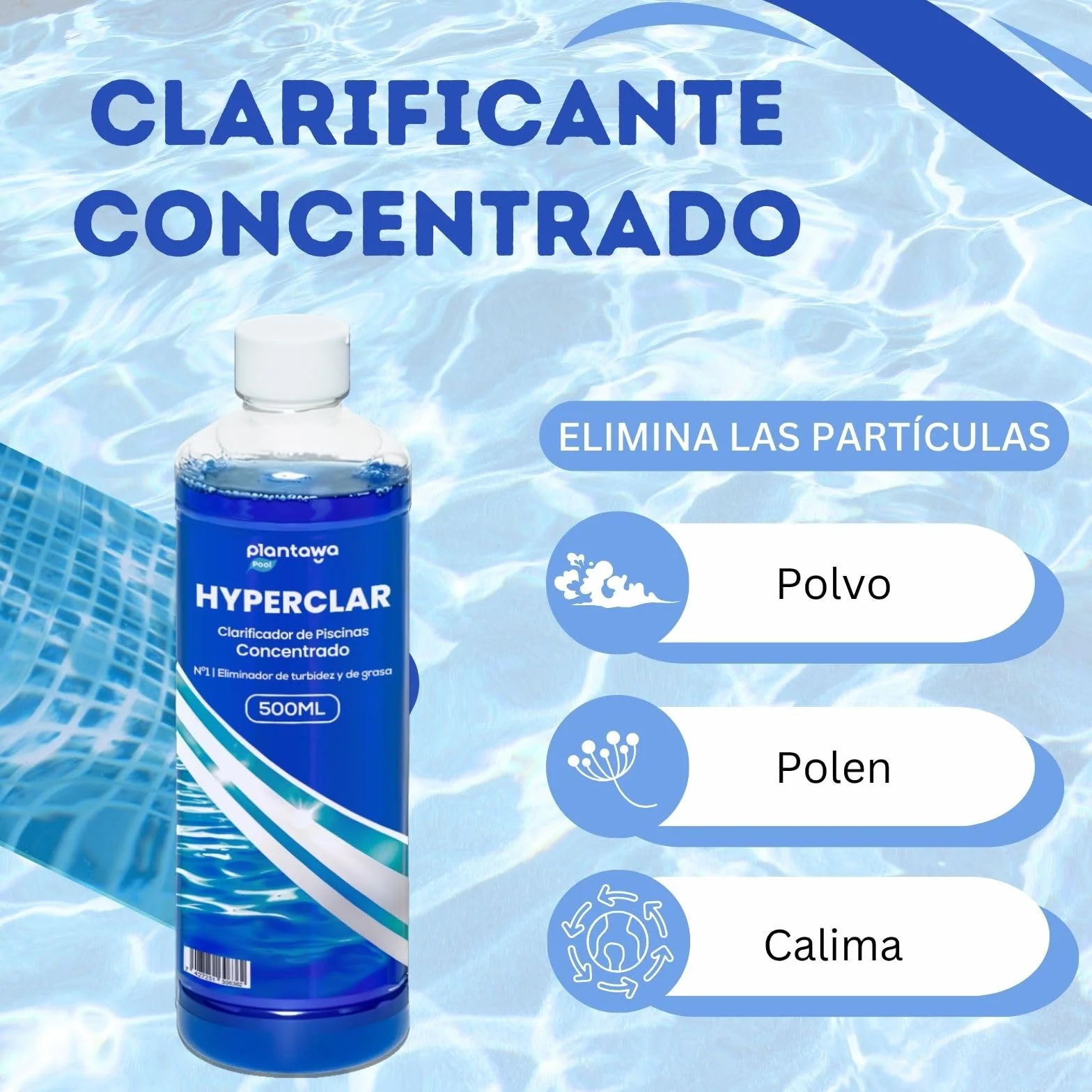 PLANTAWA oczyszczacz do basenu 500 ml skoncentrowany klarowanie wody