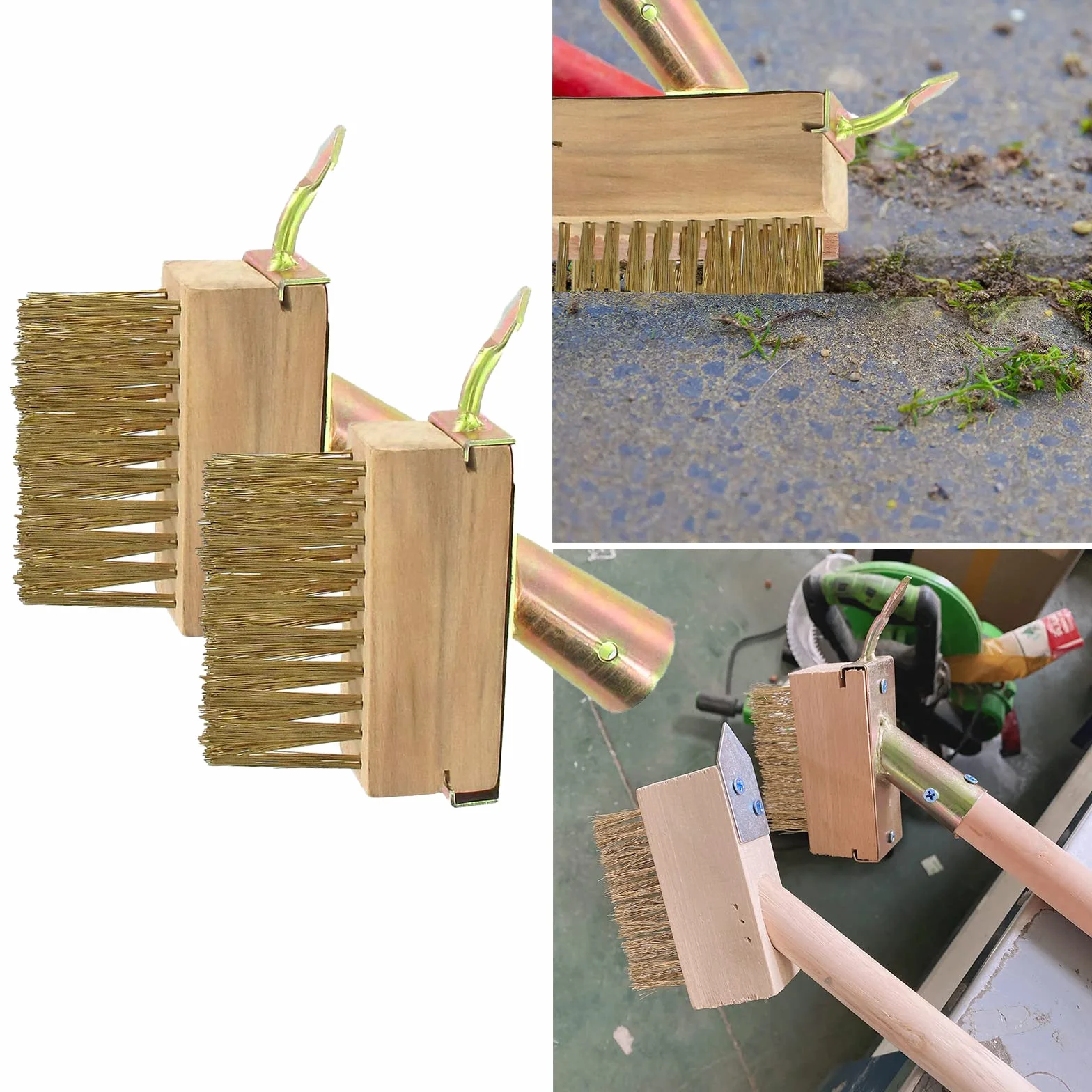 Szczotka do chwastów stalowa 2 sztuki do czyszczenia fug i bruku