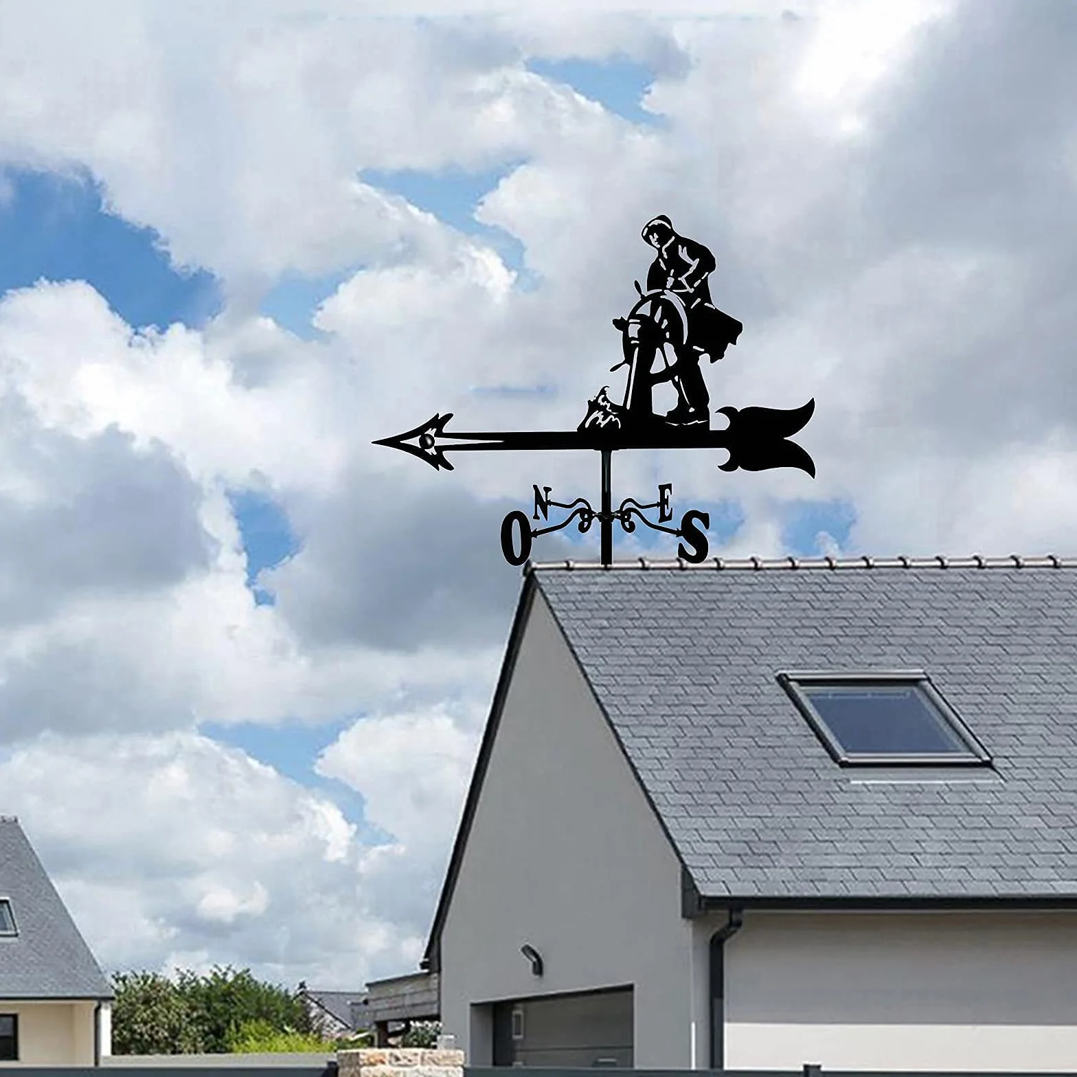 Weathervane wiatrowskaz wiatrowskaz metalowy wiatrowskaz z łopatkami dachowymi narzędzie pomiarowe dekoracje ogrodowe na zewnątrz gospodarstwo podwórko altanka kierunkowskaz