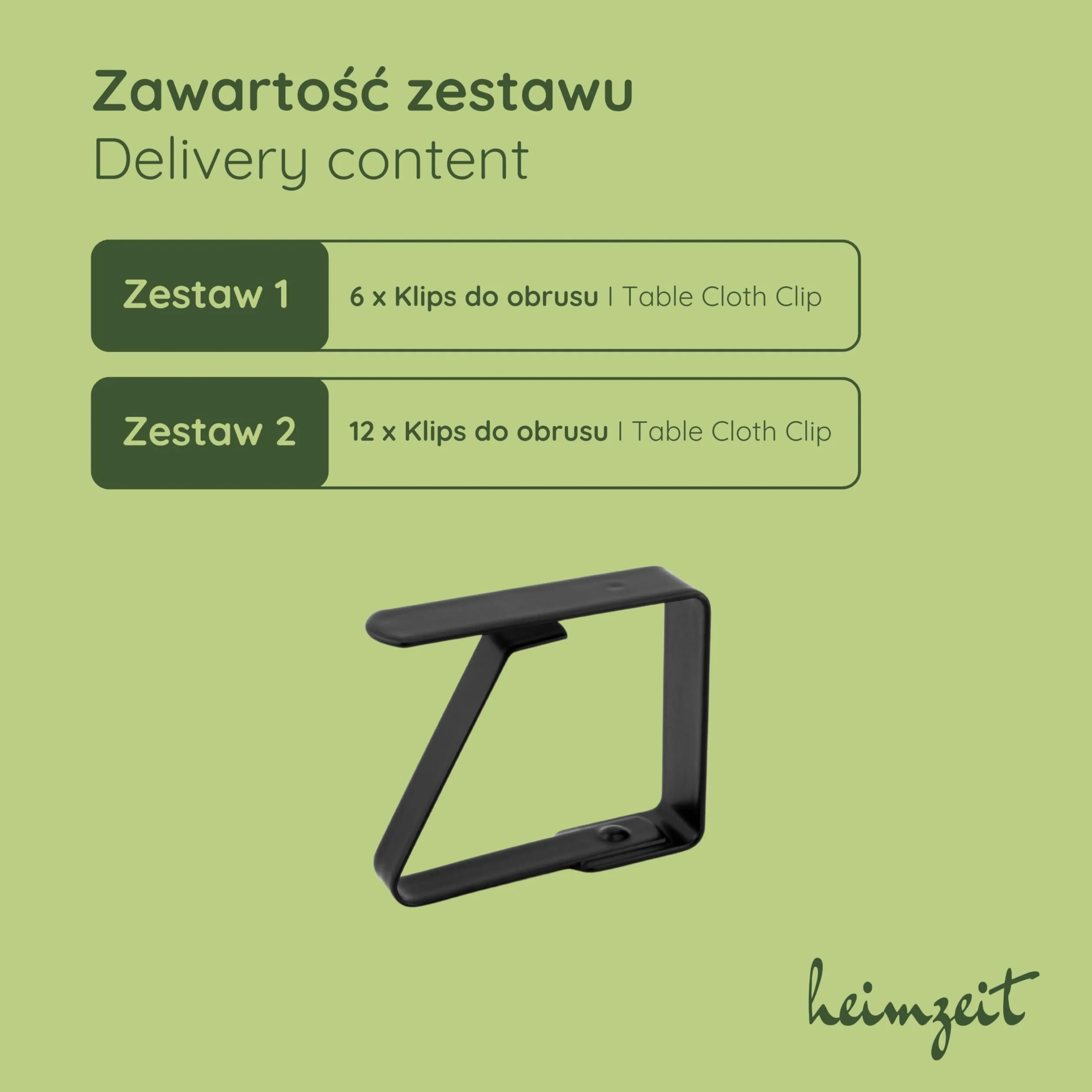 Wysokiej jakości obrus stołowy ze stali nierdzewnej [12 sztuk, 6,5 cm] Kolor: czarny, na zewnątrz i wewnątrz, klipsy na stół o maksymalnej grubości 3-5 cm