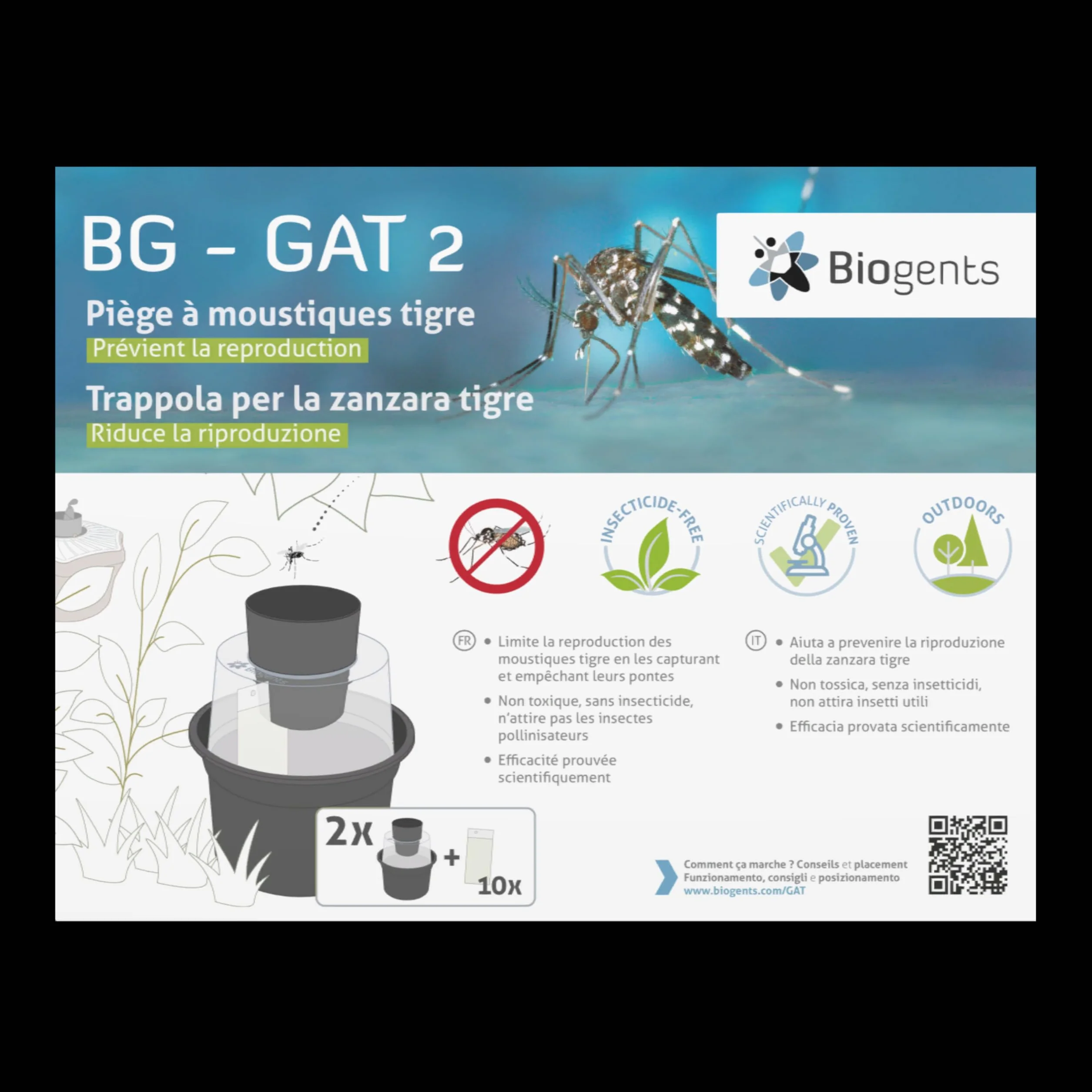 Biogents BG-GAT2X2 Pułapki na Komary, Czarny, 2 szt.