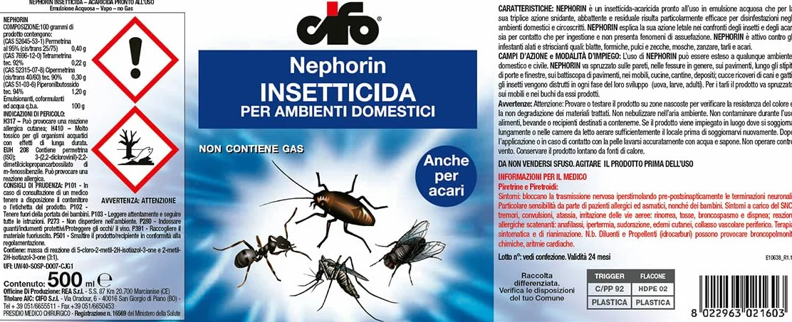 Nephorin gotowy do u?ycia ?rodek owadobójczy przeciwko wszystkim owadom 500 ml.