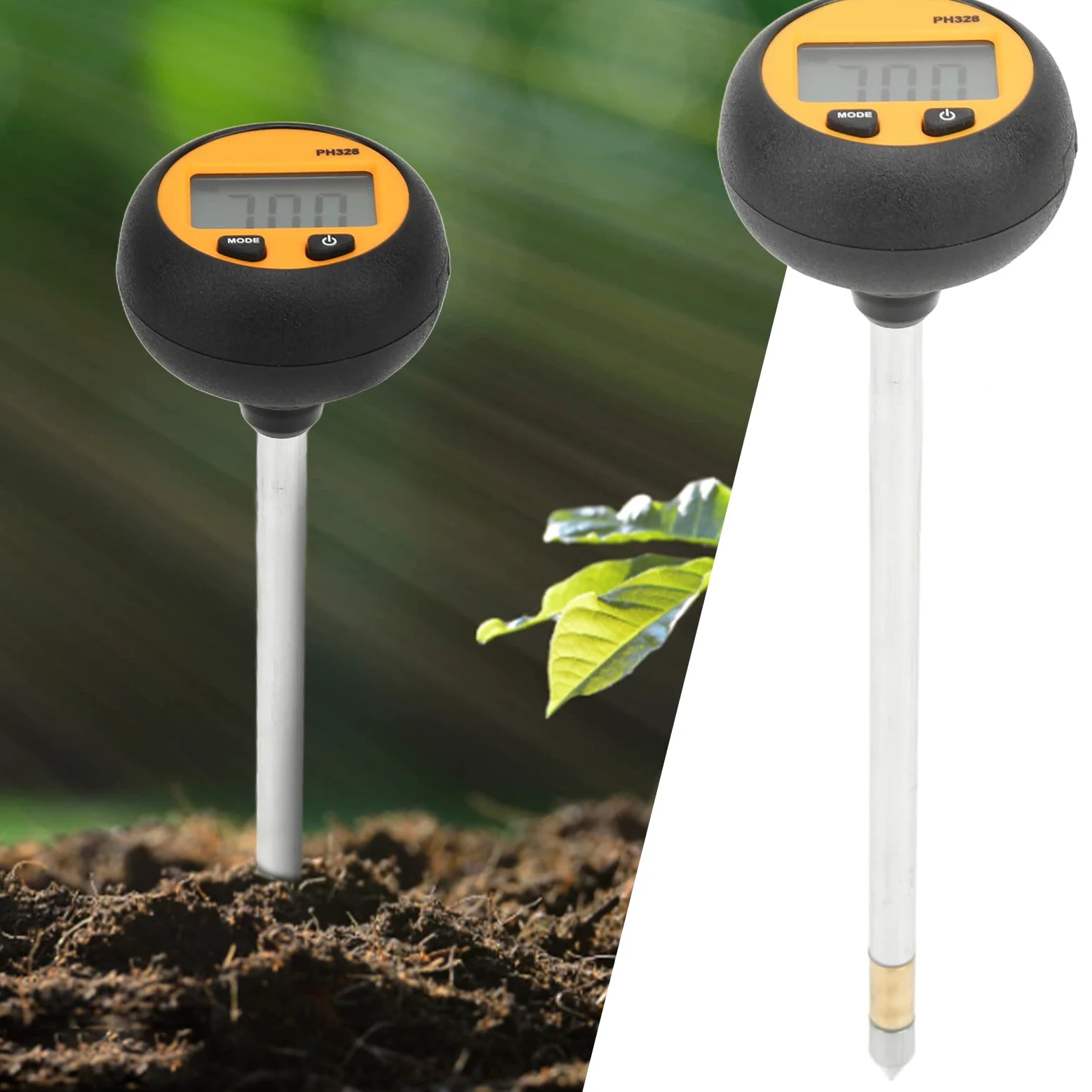 Cyfrowy Miernik pH Gleby 3 w 1, Zakres 2.0-8.5 pH, Tester Wilgotności i Temperatury, Dokładność ±0.2 pH, do Szklarni, Sadów, Rolnictwa