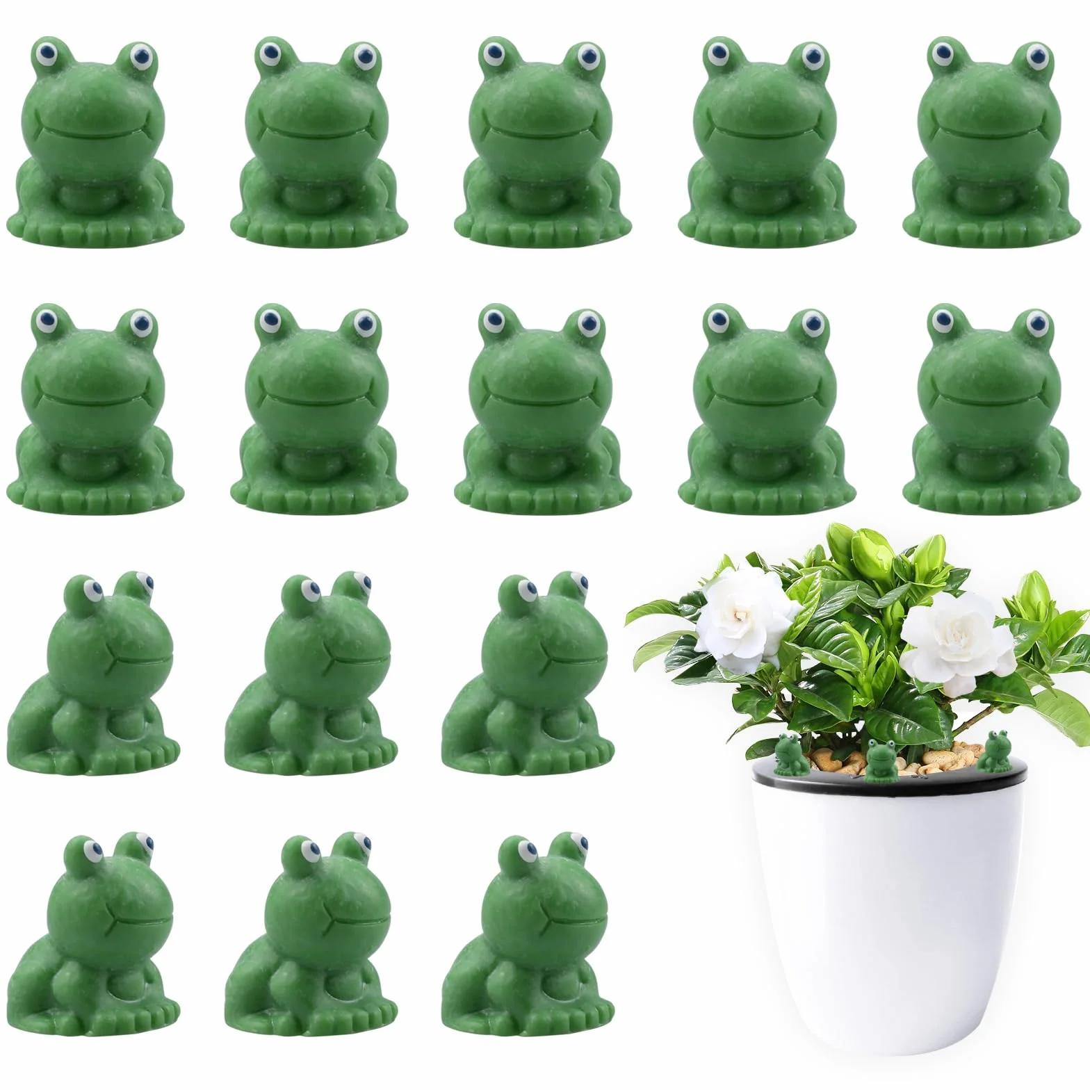 Mini żaby z żywicy, zestaw 100 sztuk, figurki do dekoracji ogrodu, akwarium, DIY (zielony)