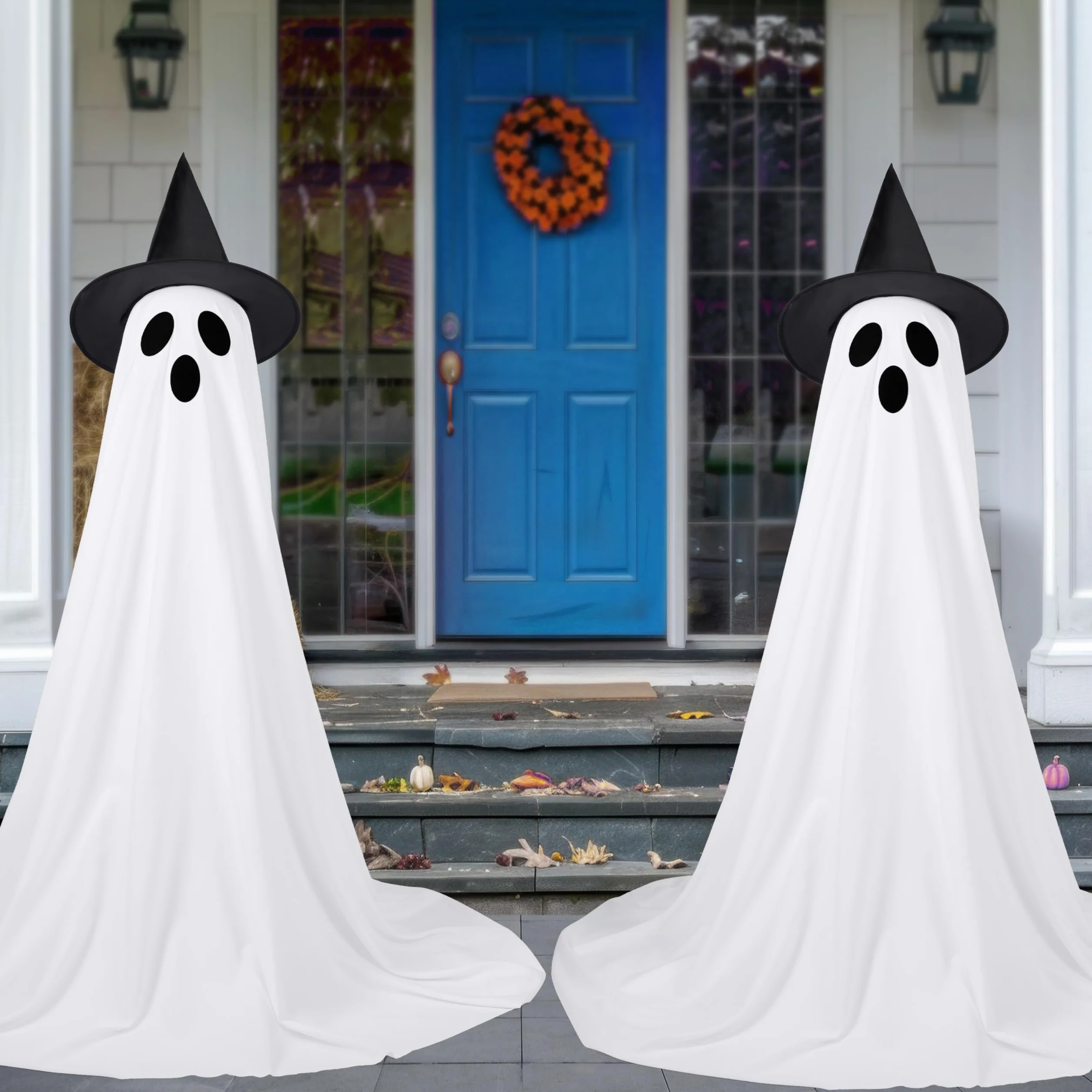 JOYIN dekoracje halloweenowe na zewnątrz stojący duch 119 cm 2 opakowania
