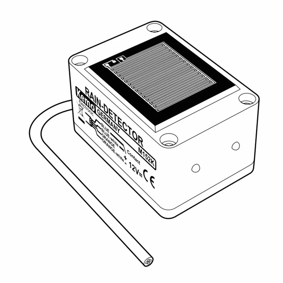 Kemo M152K pojemnościowy czujnik deszczu z regulowaną czułością i 2 wskaźnikami LED