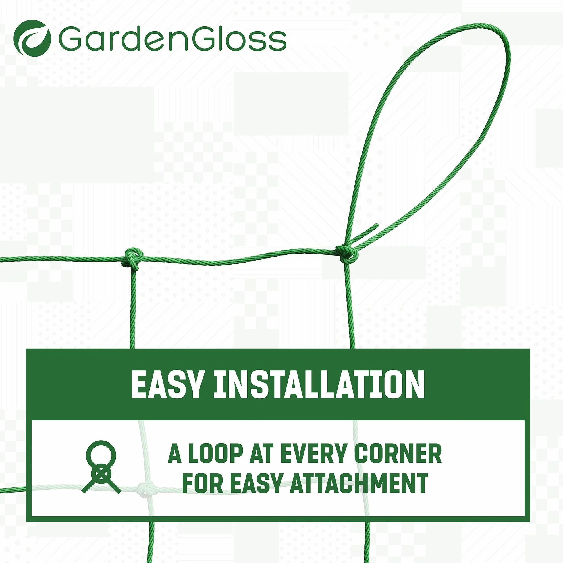 GardenGloss® Siatka na Pnącza z Dużymi Oczkami - Podpora dla Ogórków, Pomidorów i Warzyw (2 m x 2,5 m)