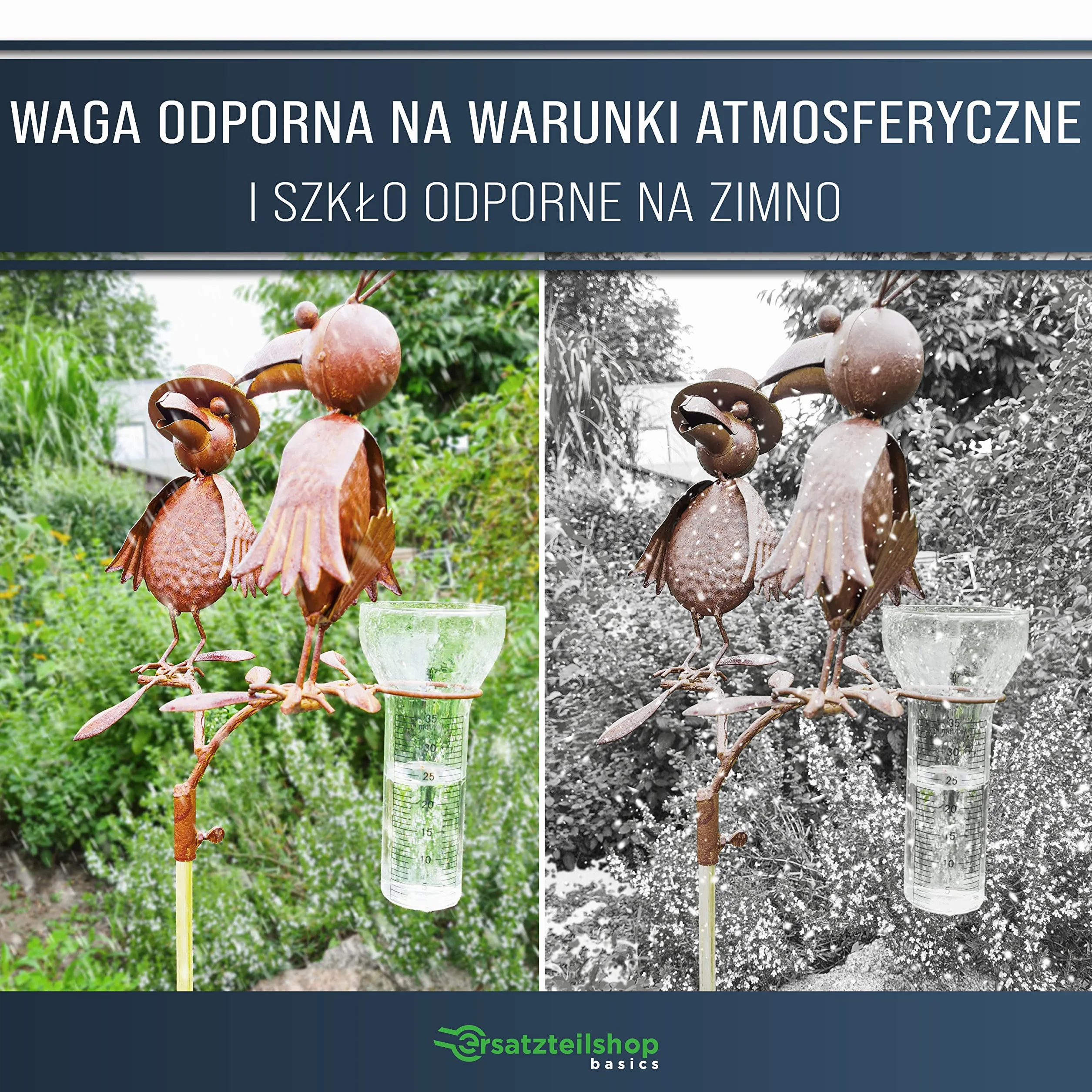 Deszczomierz, szkło zastępcze 35 mm/m² do żaby, kruka i myszy, w zestawie uchwyt miernik opadów szkło miernik ilości wody