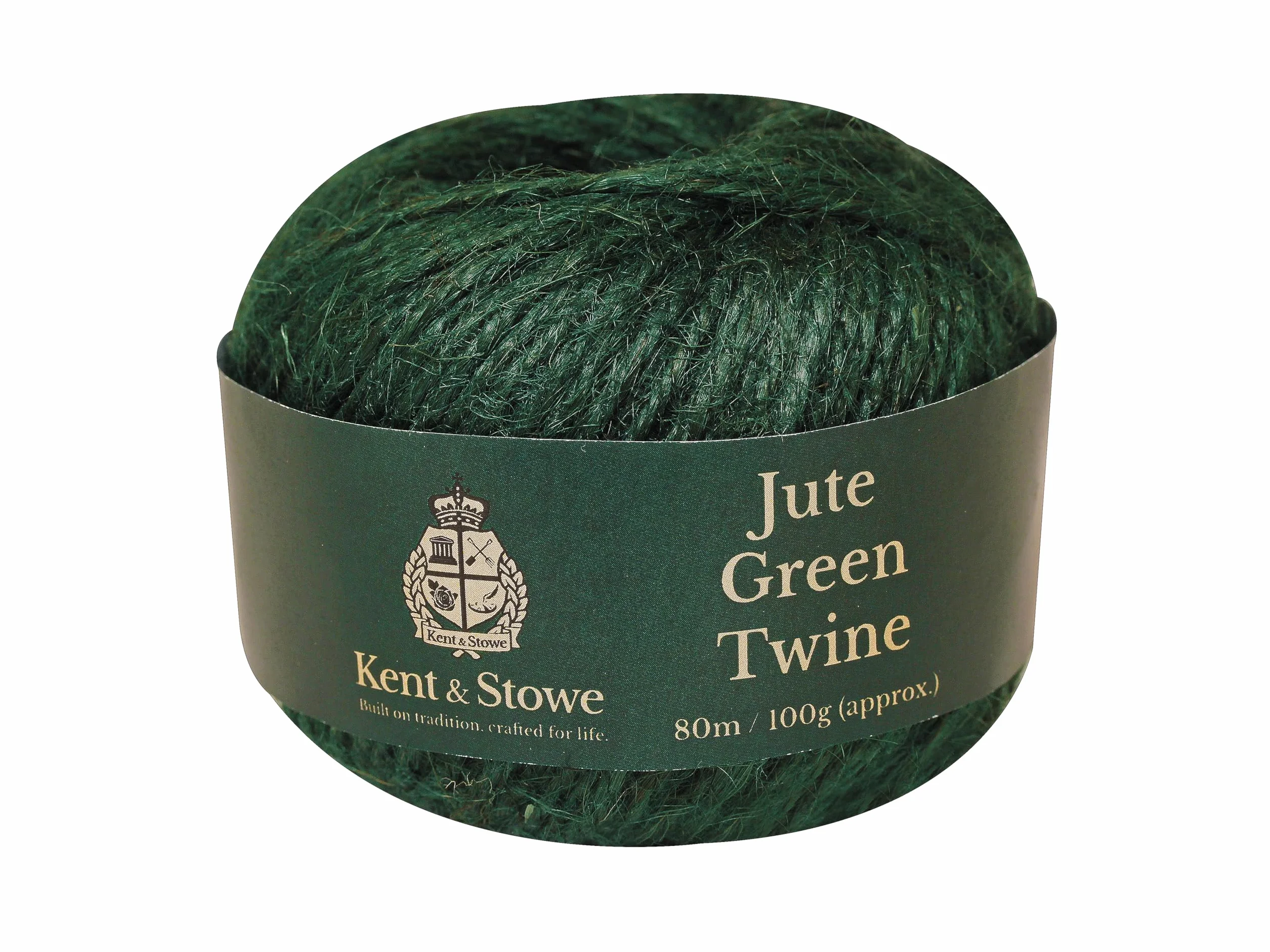 Kent & Stowe sznurek jutowy 80 m/100 g w kolorze zielonym, 3-warstwowy sznurek ogrodowy odpowiedni do użytku w domu, ogrodzie, działce lub w kwiaciarni, całoroczne narzędzia ogrodowe wykonane z juty