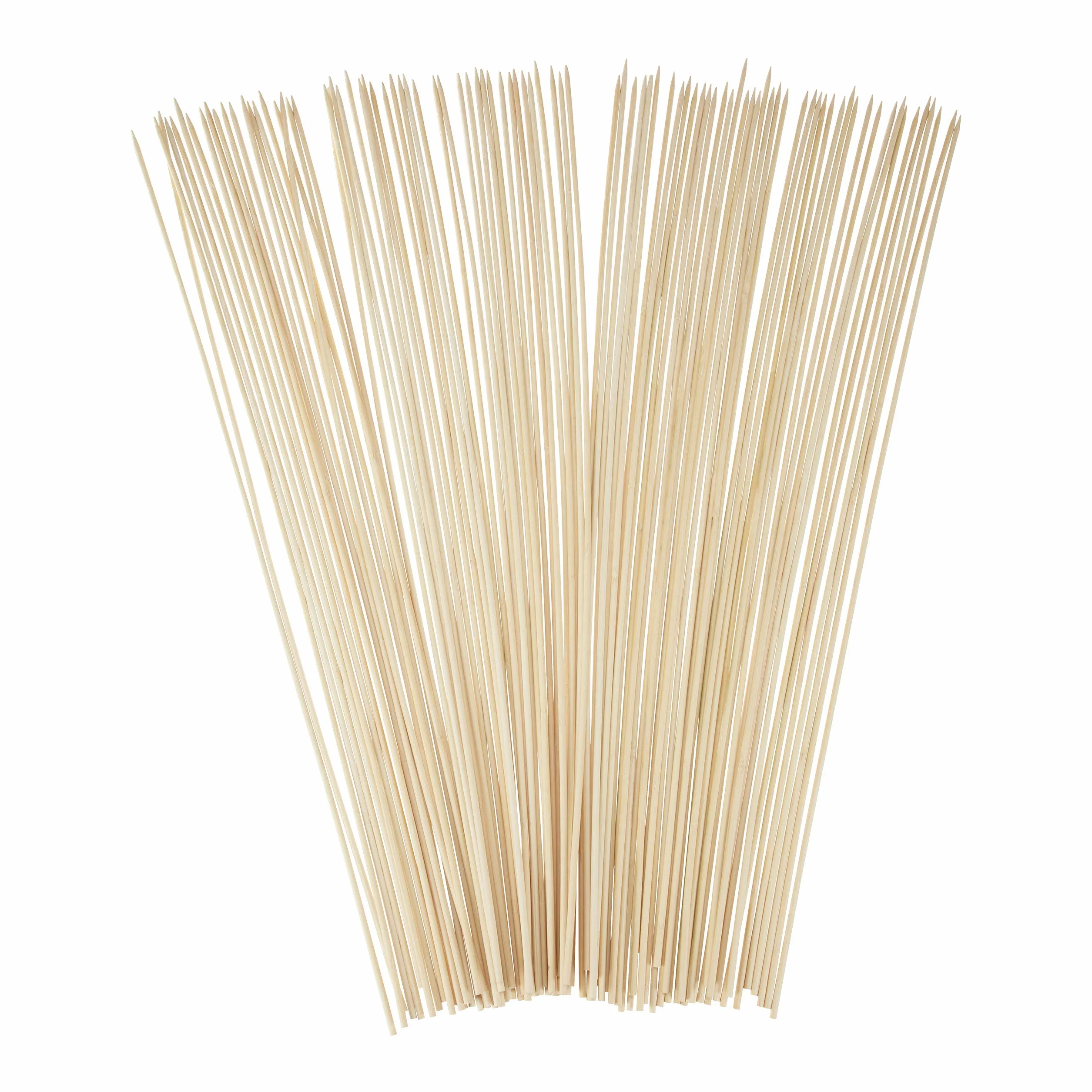 Relaxdays Bambusowe drewniane szpikulce zestaw 300 sztuk, szpikulce do szaszłyków 40 cm długości, pałeczki do pianek, wata cukrowa, Ø 4 mm, naturalne