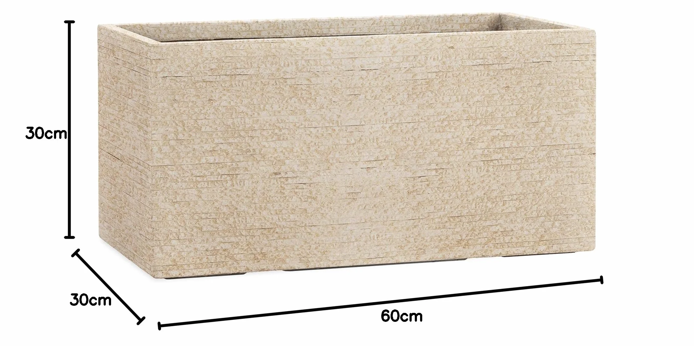 Pflanzwerk® Donica TUB antyk piaskowy 30 x 60 x 30 cm *odporna na mróz donica na kwiaty * *ochrona przed promieniowaniem UV * wysoka jakość