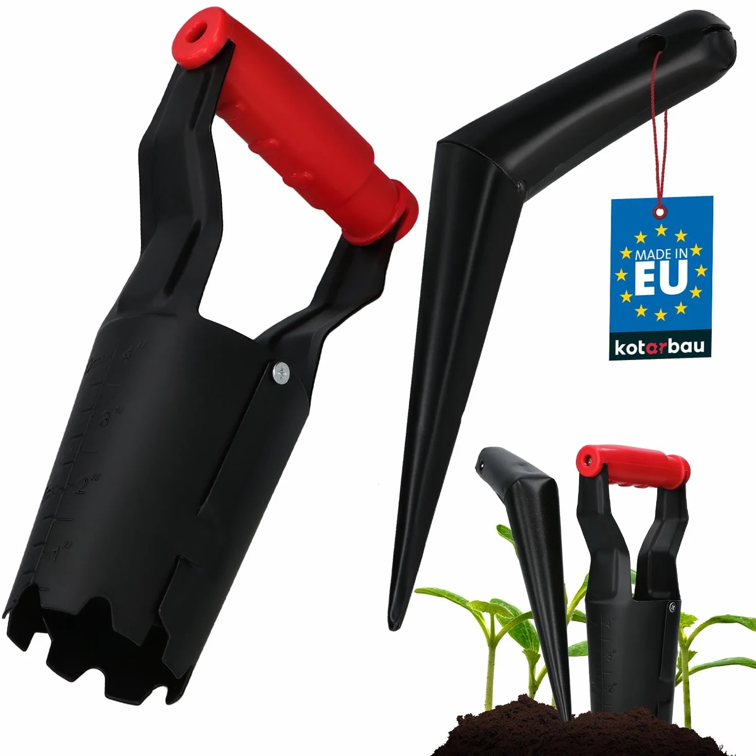 KOTARBAU Sadzarka do cebulek kwiatowych 23 cm stal malowana proszkowo czarna