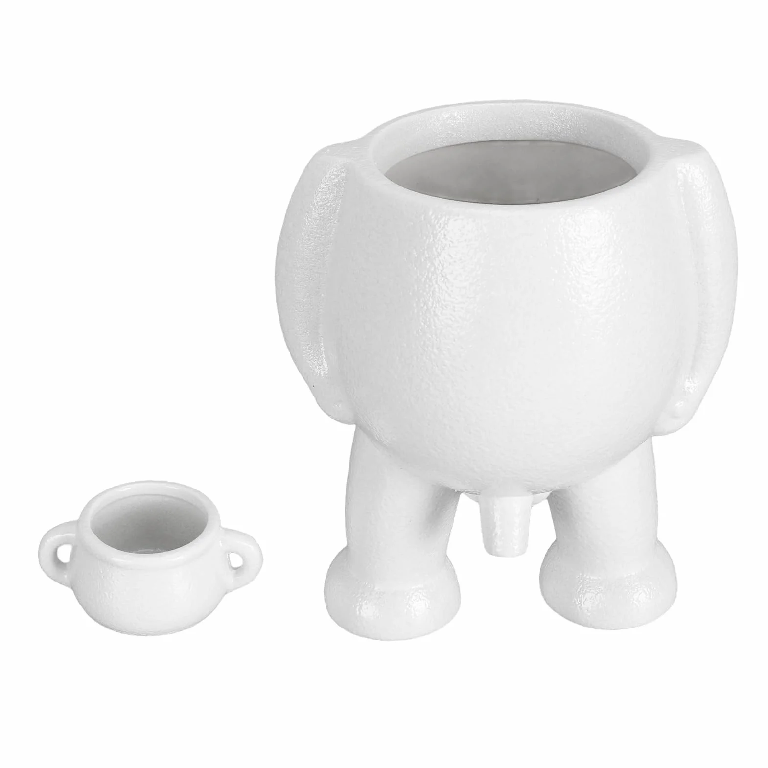 ANGGREK „Succulent Planter Pots Ceramic Flower Pot with Drainage and Saucer for Indoor Outdoor Plants Funny Peeing Design Unique Gardeners” (WHITE)
