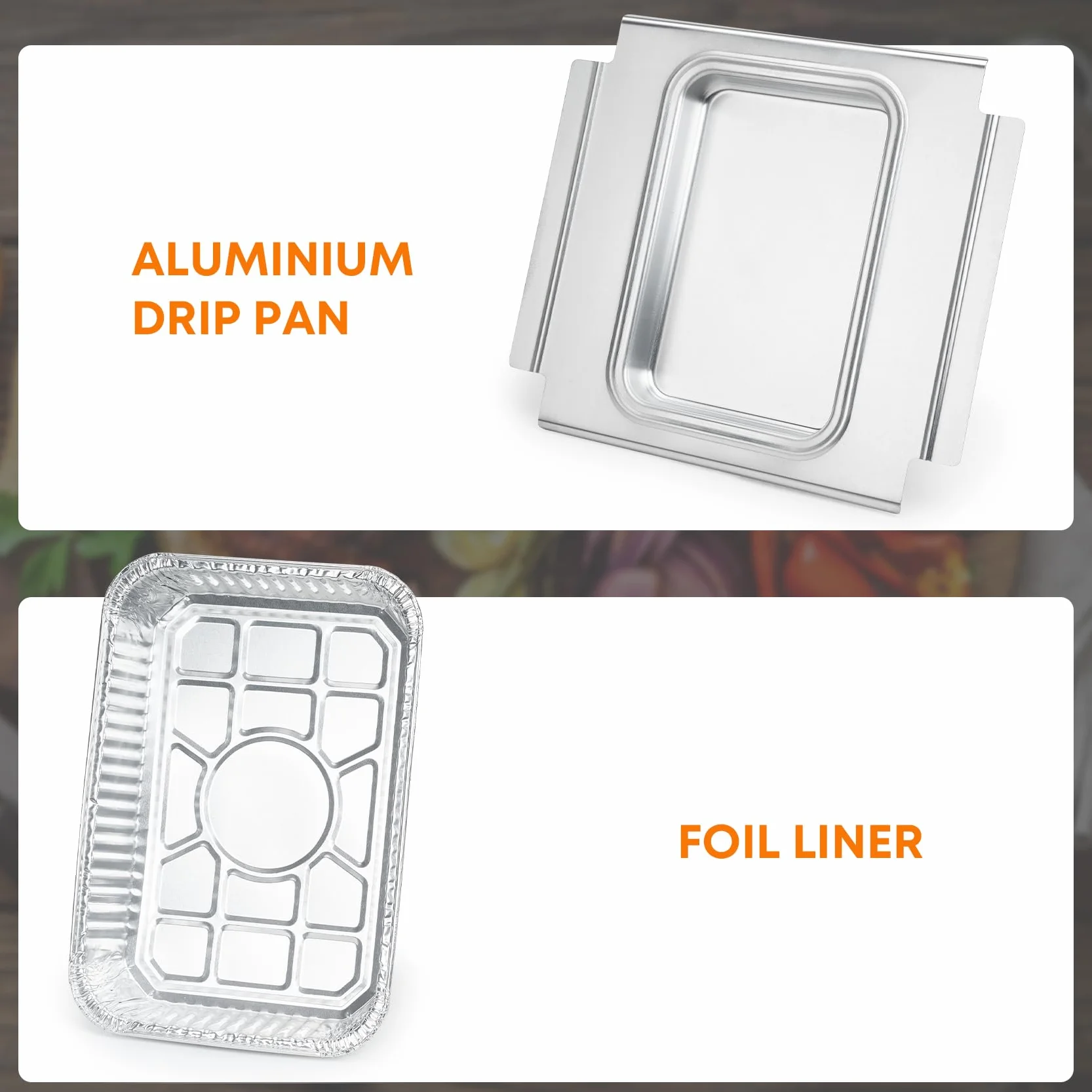 Onlyfire Tacki aluminiowe do grilla, tacka ociekowa z 15 jednorazowymi tackami aluminiowymi, tacki aluminiowe do grilli gazowych Weber serii Q200 Q300 Q220 Q240 Q2000 Q3000 Q320 Q3200