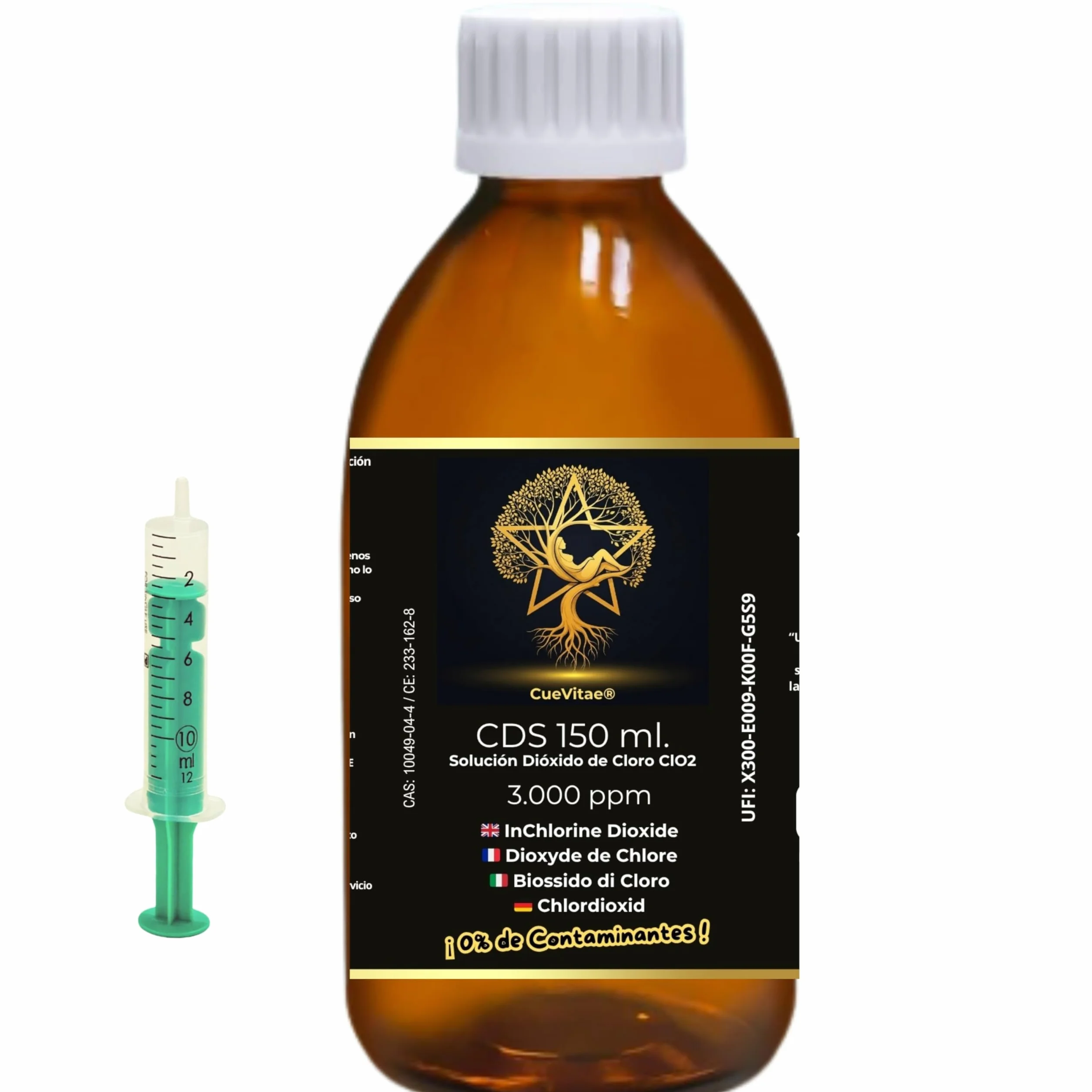 CDS/CDL 150 ml | 3000 ppm | Najnowsza produkcja | Już aktywowany wodą ultraczystą | Gotowy do dozowania | Zawiera dozownik prezentowy | bursztynowe szkło antypromieniujące UVA