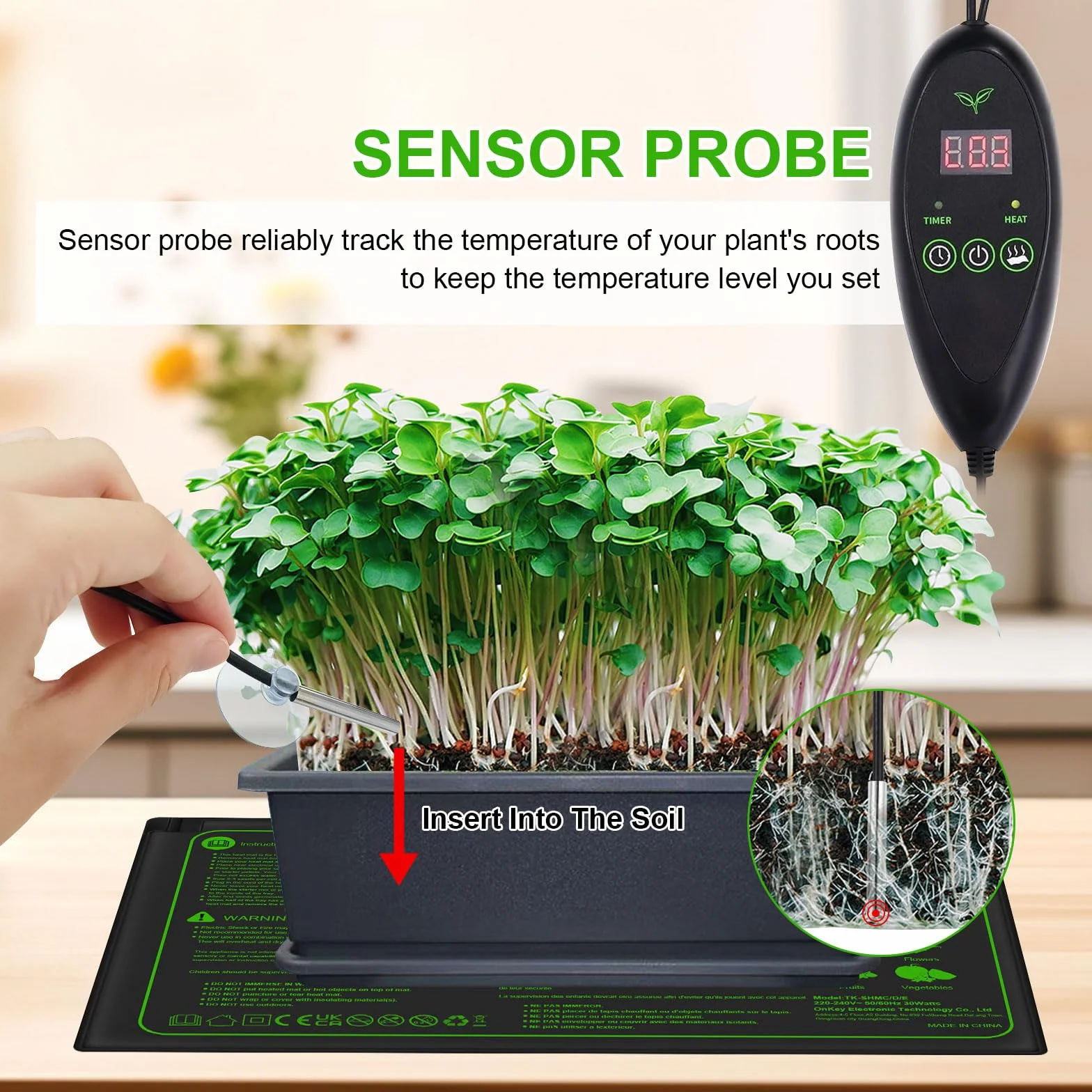 Mata grzewcza do roślin 52x25 cm z termostatem IP67
