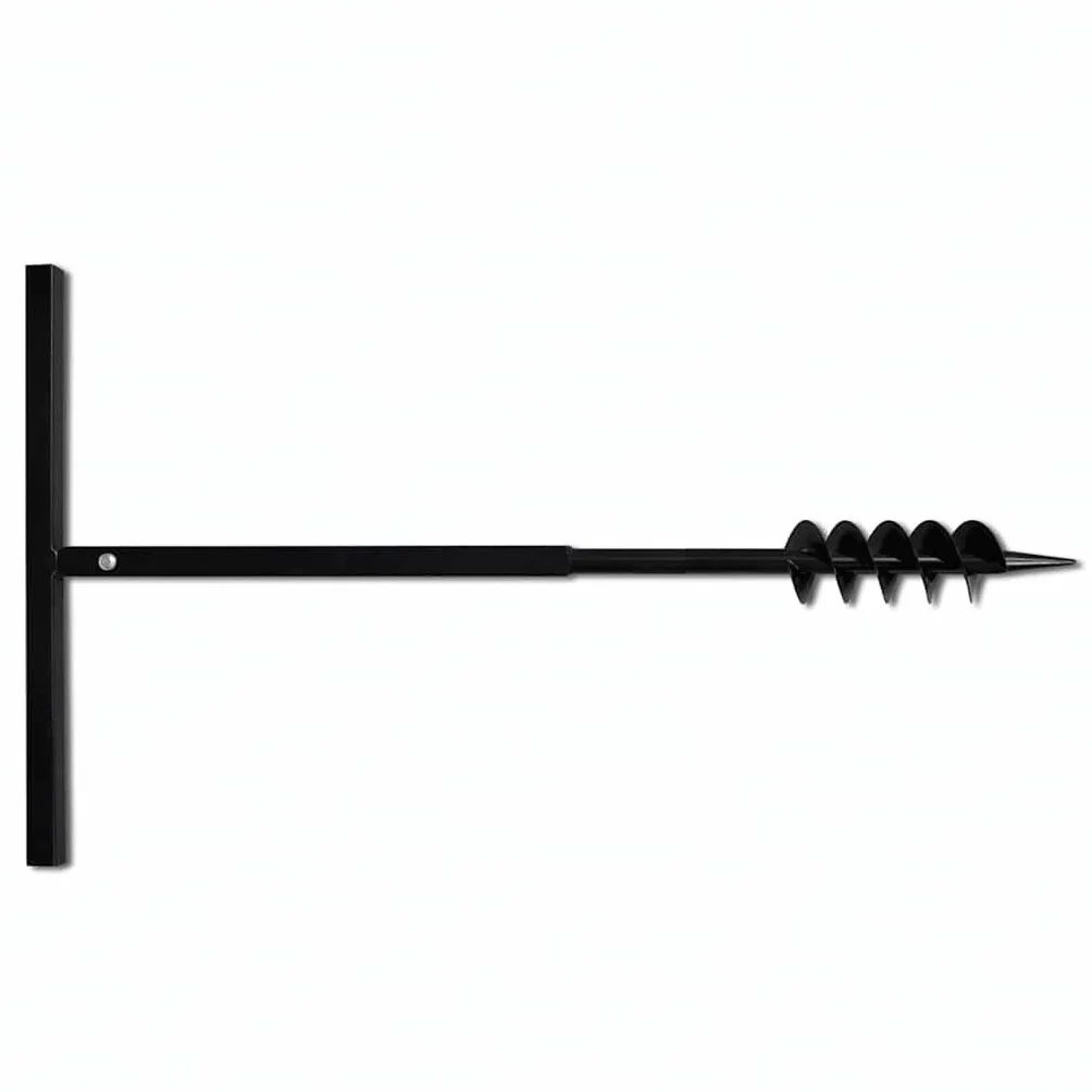 vidaXL Świder glebowy z uchwytem, 80 mm, przedłużany, 5 m, stal