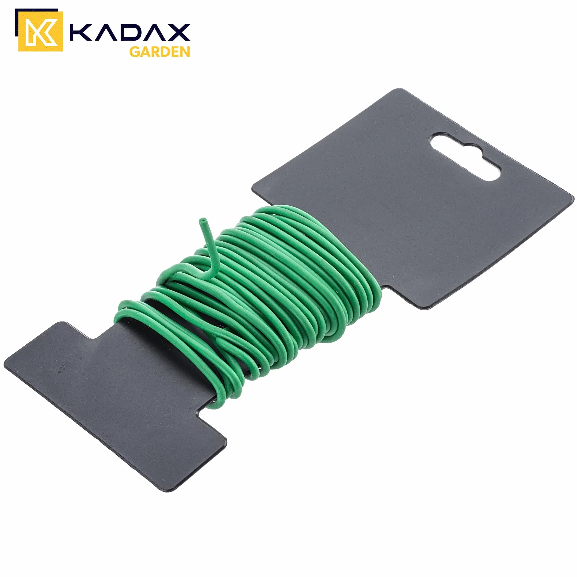KADAX drut ogrodowy 3 mm x 5 m, zielony, gumowany, odporny na warunki atmosferyczne