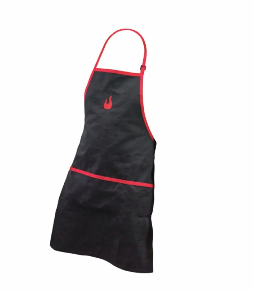 Char-Broil 140 517 – fartuch do grillowania z kieszeniami, czarny i czerwony.