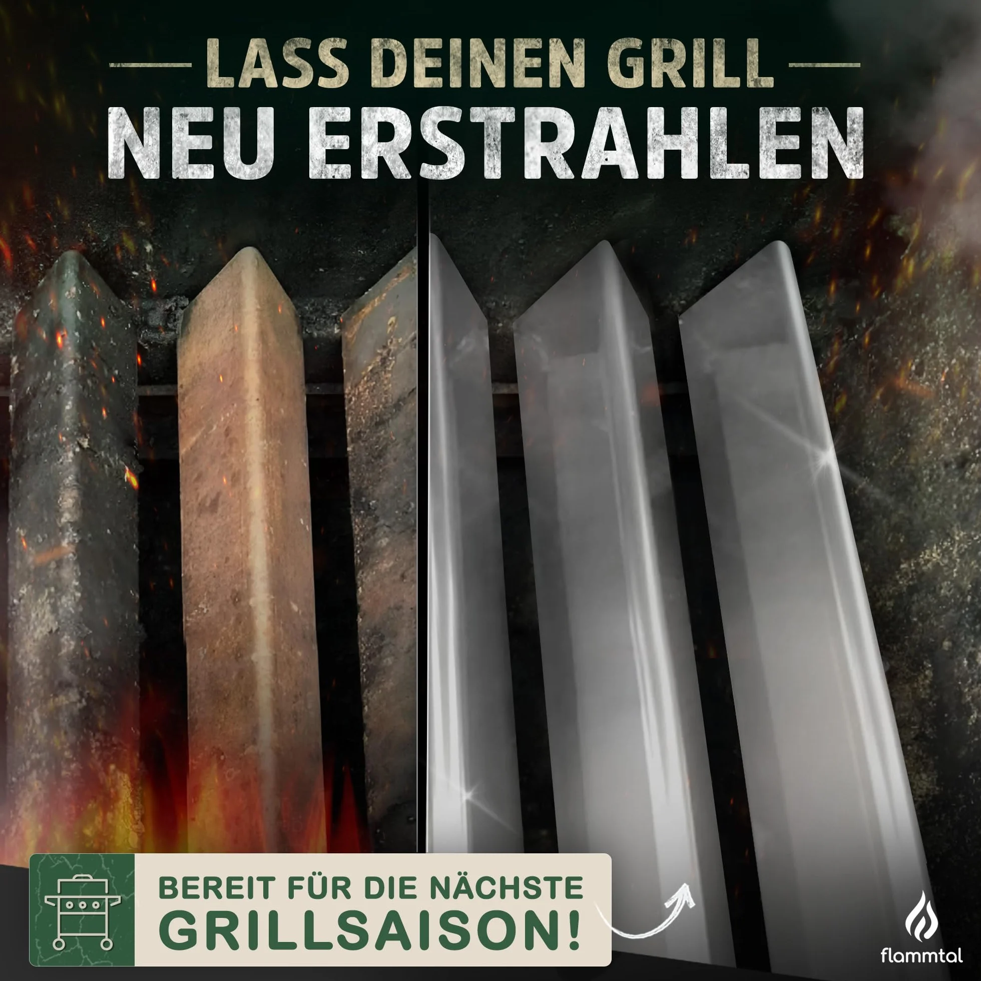Flammtal Płyty aromatyczne FLAVE 5 sztuk do Weber Spirit 310/320/330 ze stali nierdzewnej