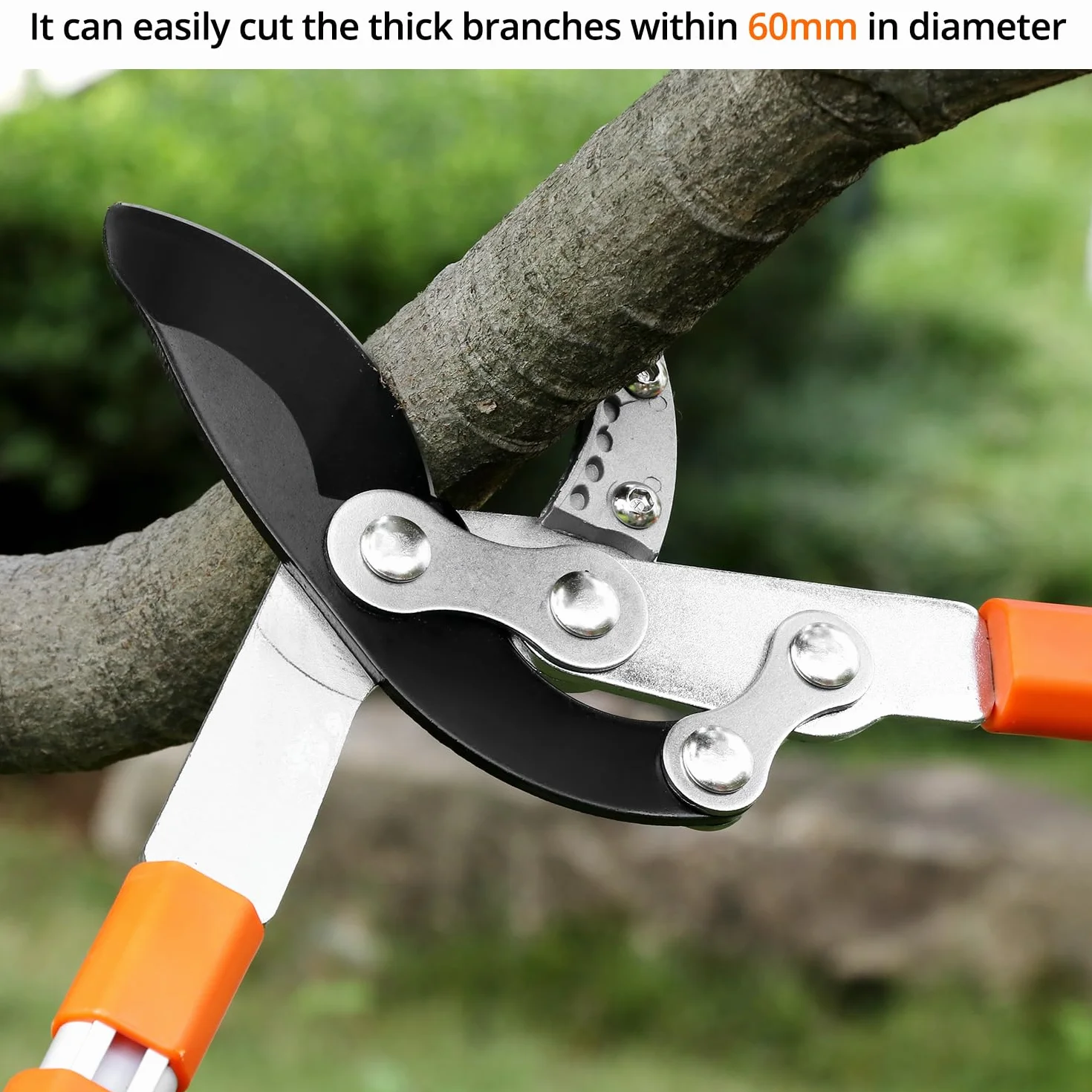 QWORK® Teleskopowe sekatory do gałęzi 68-101 cm, teleskopowe nożyce do gałęzi z regulowanymi uchwytami