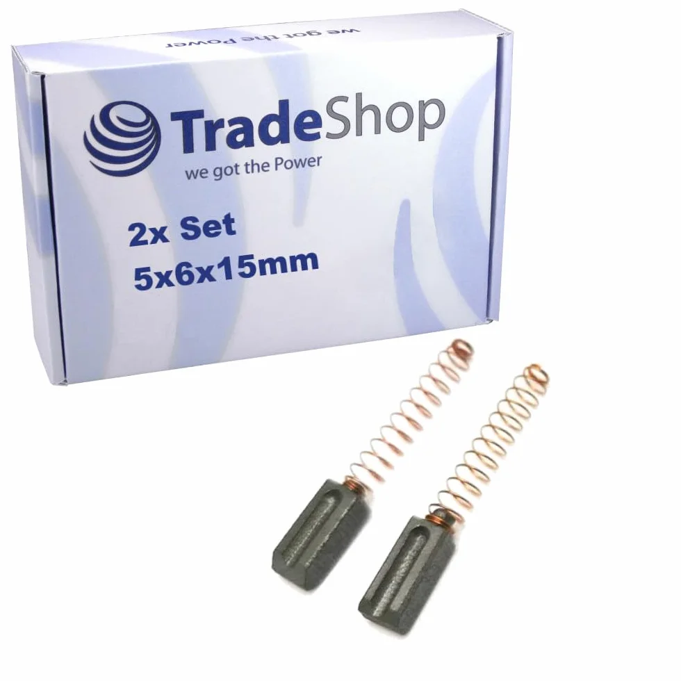 2 x szczotki węglowe do silników węglowych 5 x 6 x 15 mm, kompatybilne z Leister Triac S, Igniter BM4, Hot Jet S, zamiennik 100.645 / urządzenie do gorącego powietrza, dmuchawy zapłonowej