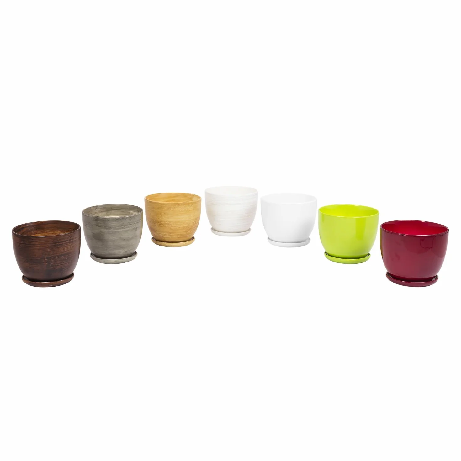 Doniczka ceramiczna Ekoceramika szara 160 mm z podstawką