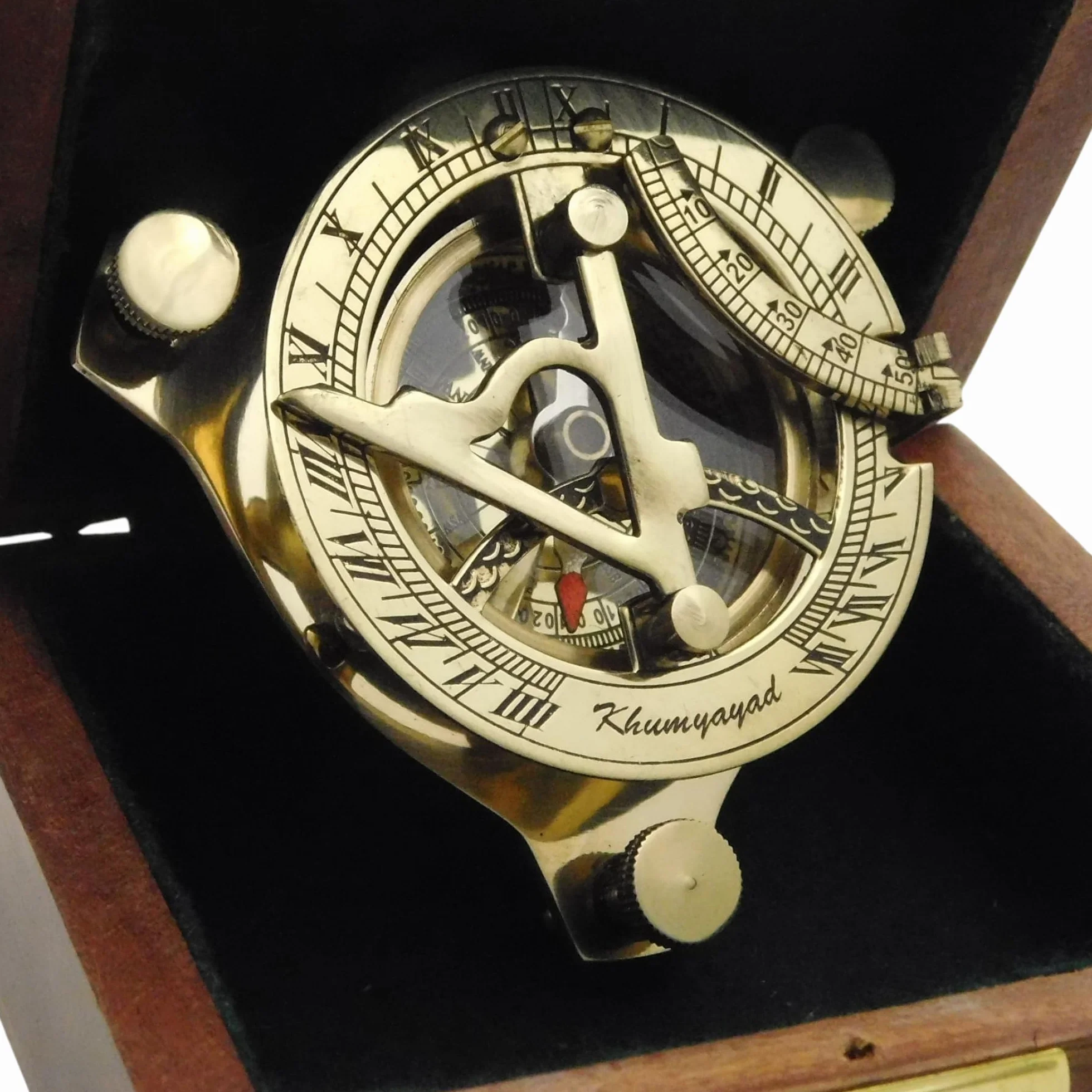 Mosiężny kompas słoneczny morski vintage 7,5 cm
