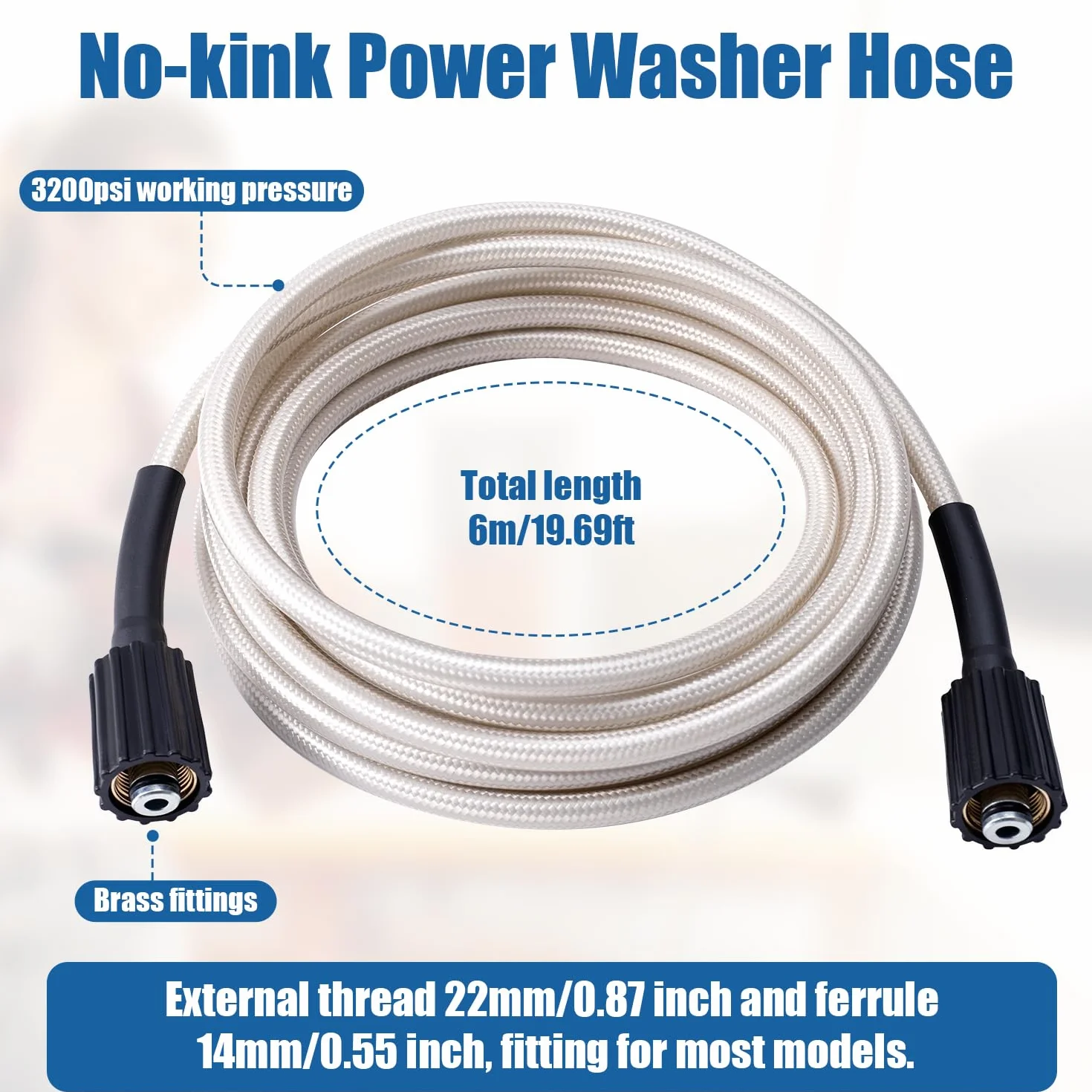 Waz do Myjki Cisnieniowej do Ryobi Myjka Wysokocisnieniowa, Weza do Myjki Wysokocisnieniowej Waz do Myjki Elektrycznej do Modeli RY14122 RY141900 Czesci do Myjki Wysokocisnieniowej do Ryobi