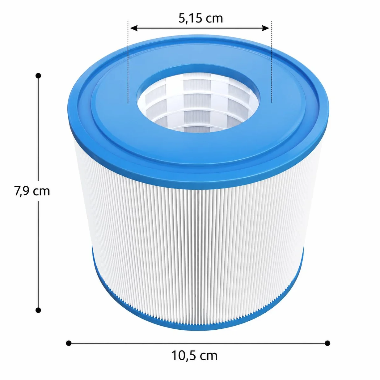 Sillar Filtr Kartuszowy Typ VI Ø 7,9 cm × 10,4 cm – 12 wkładów do pomp Bestway Lay-Z-Spa Miami, Cancun, Helsinki, Paris, Bali, Tahiti, Honolulu