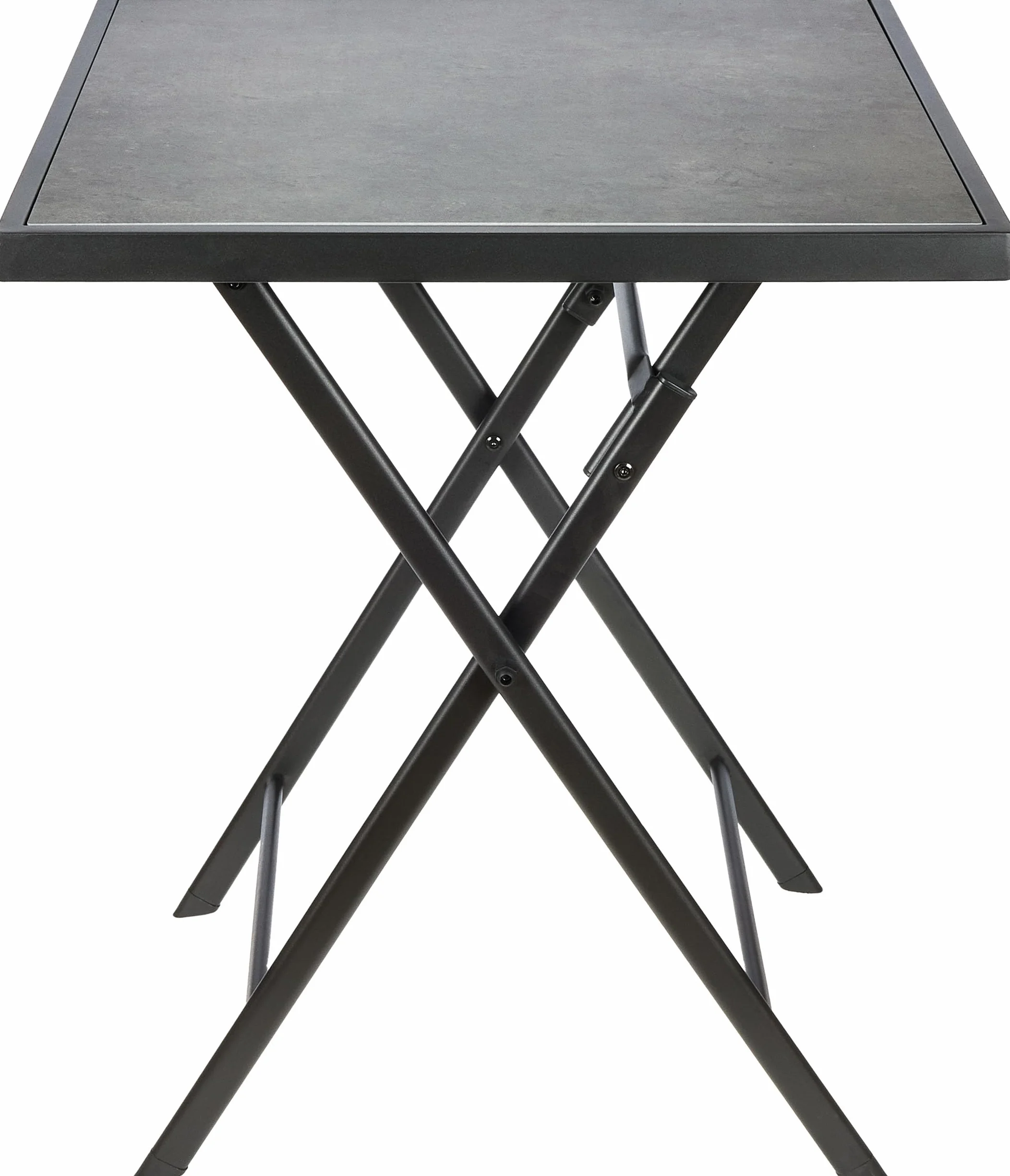 BRUBAKER Stół ogrodowy Bergamo – 58 x 58 cm, odporny na warunki atmosferyczne, metalowy stolik pomocniczy, składany, prostokątny stół kempingowy o wyglądzie kamienia, składany stół na balkon, taras –