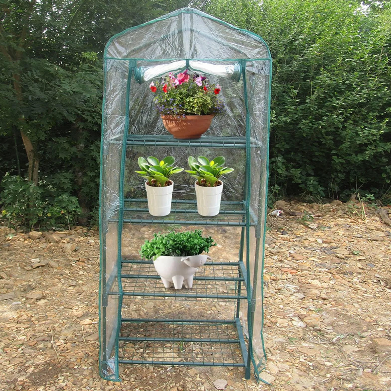 Mini Szklarnia Ogrodowa, materiał PVC, Wodoodporna i Odporna na Promieniowanie Osłona dla Roślin, 69x49x160cm Idealna do Ogrodnictwa Wewnątrz i na Zewnątrz